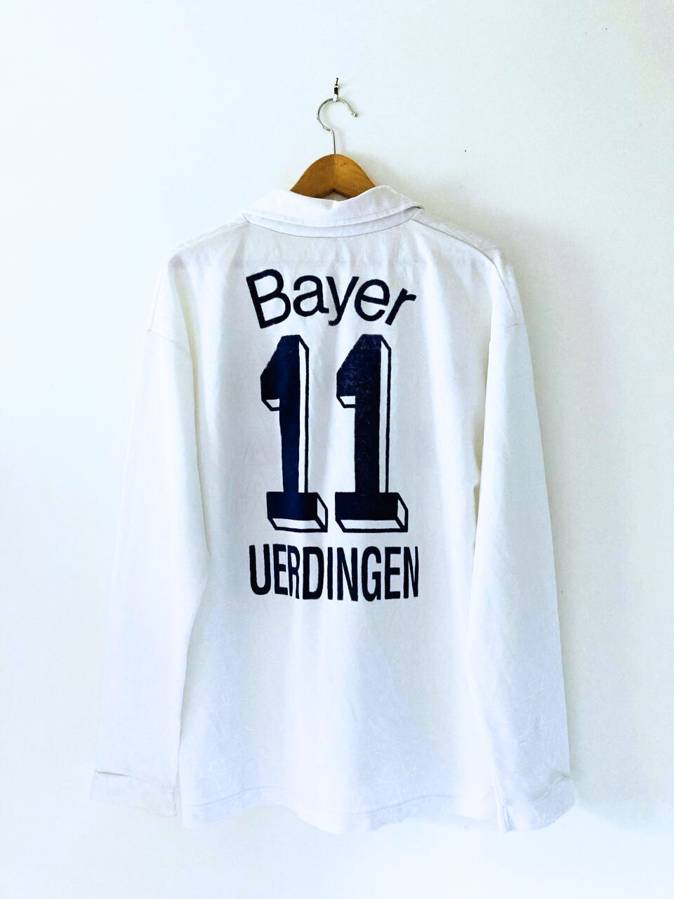 BAYER 05 UERDINGEN 1992/1993 AWAY SHIRT #11 LAESSIG [MATCH WORN]