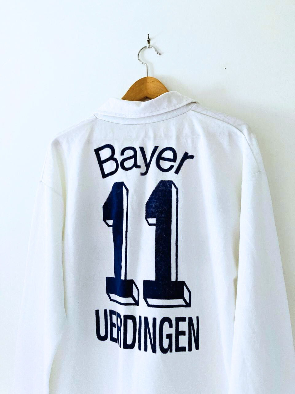 BAYER 05 UERDINGEN 1992/1993 AWAY SHIRT #11 LAESSIG [MATCH WORN]