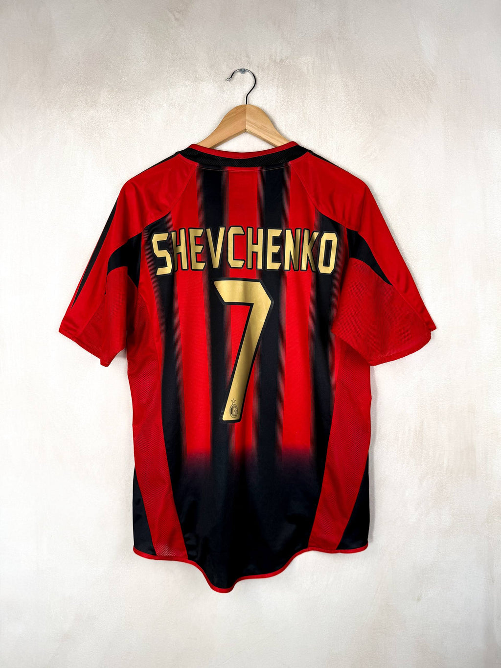 AC MILAN 2004/2005 HOME SHIRT #7 SHEVCHENKO [S - 34/36'']