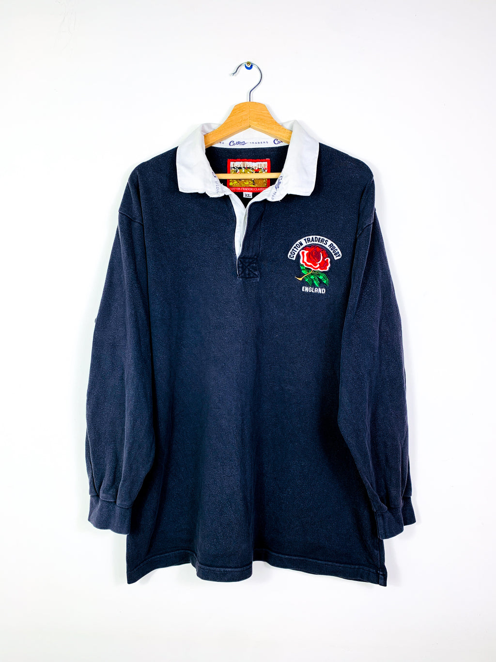 ENGLAND 1990s COTTON TRADERS RUGBY SHIRT [XL]