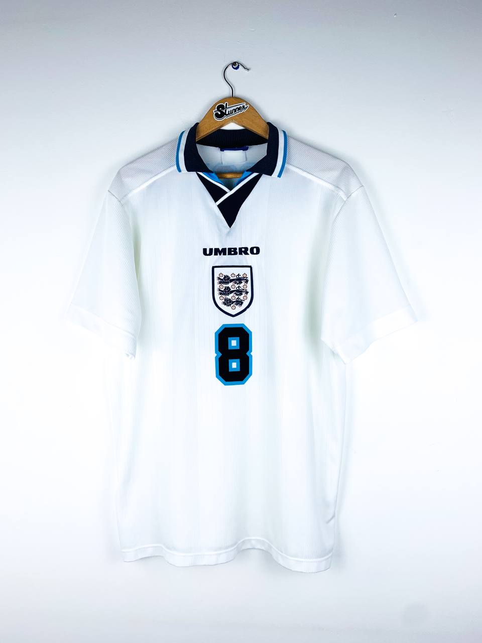 ENGLAND 1995/1997 HOME SHIRT #8 GASCOIGNE