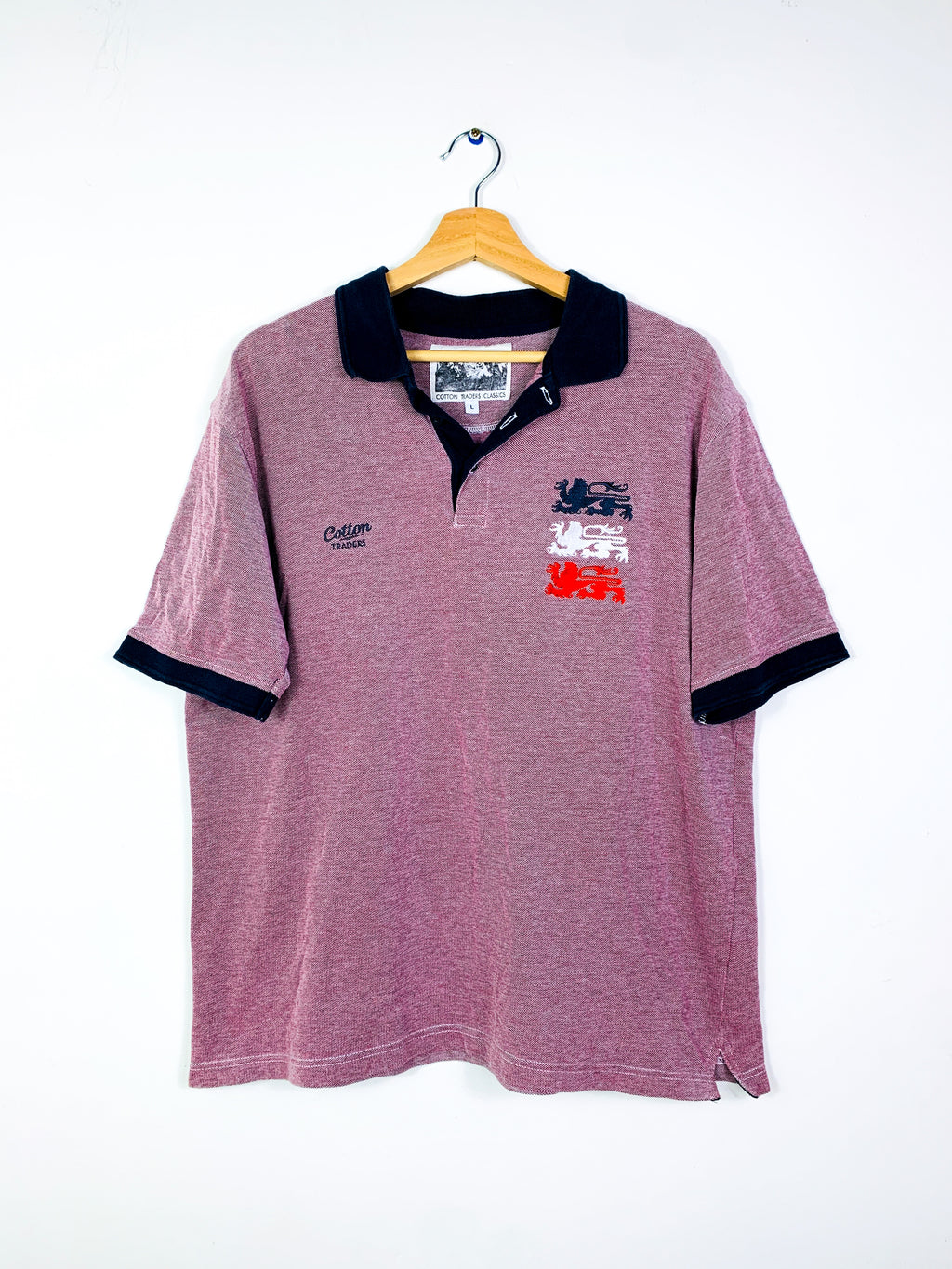 ENGLAND 2000s COTTON TRADERS CLASSICS RUGBY SHIRT [L]