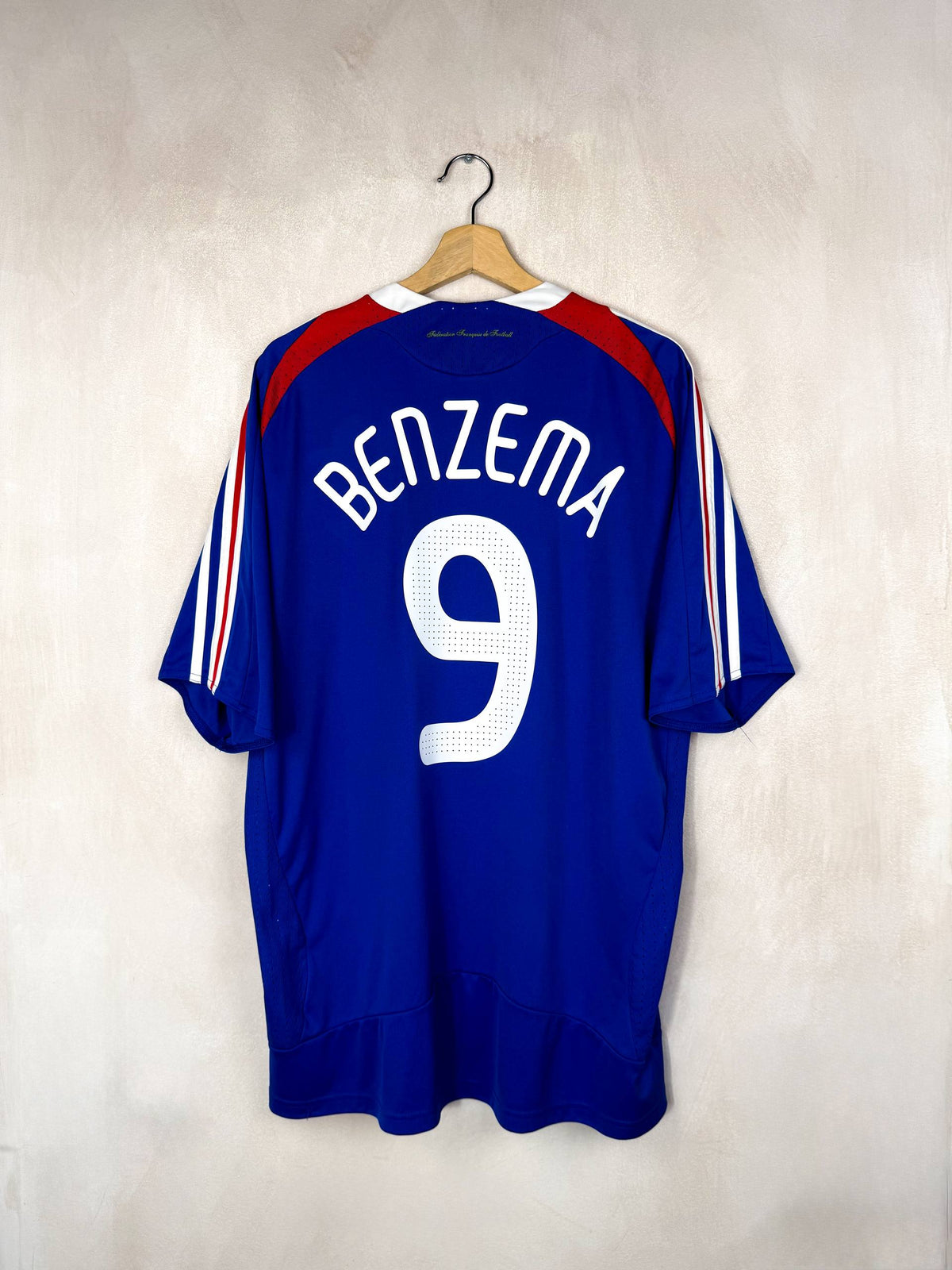 FRANCE 2007/2008 HOME SHIRT #9 BENZEMA [XL]