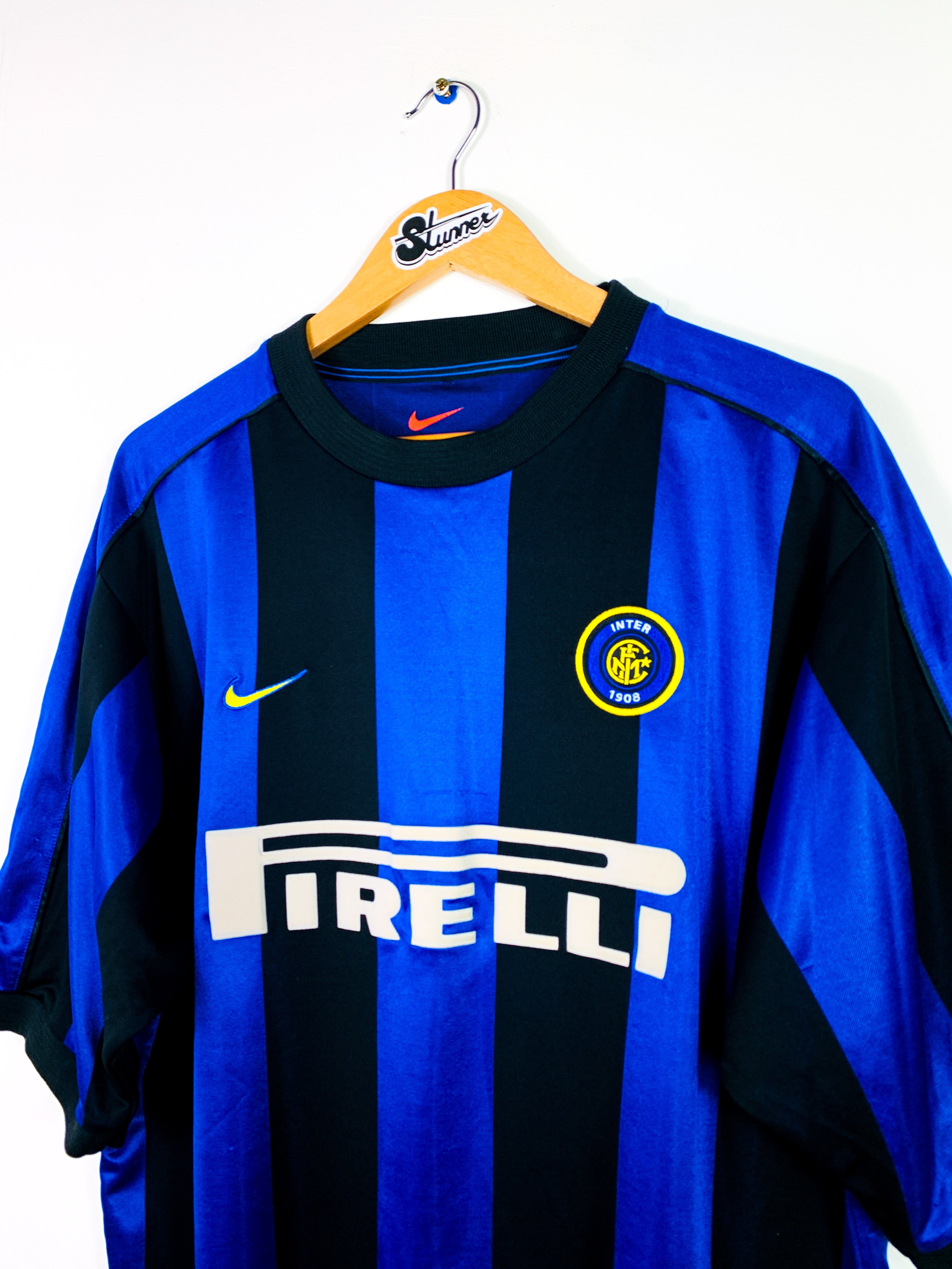INTER MILAN 1999/2000 HOME SHIRT #9 RONALDO [XL]
