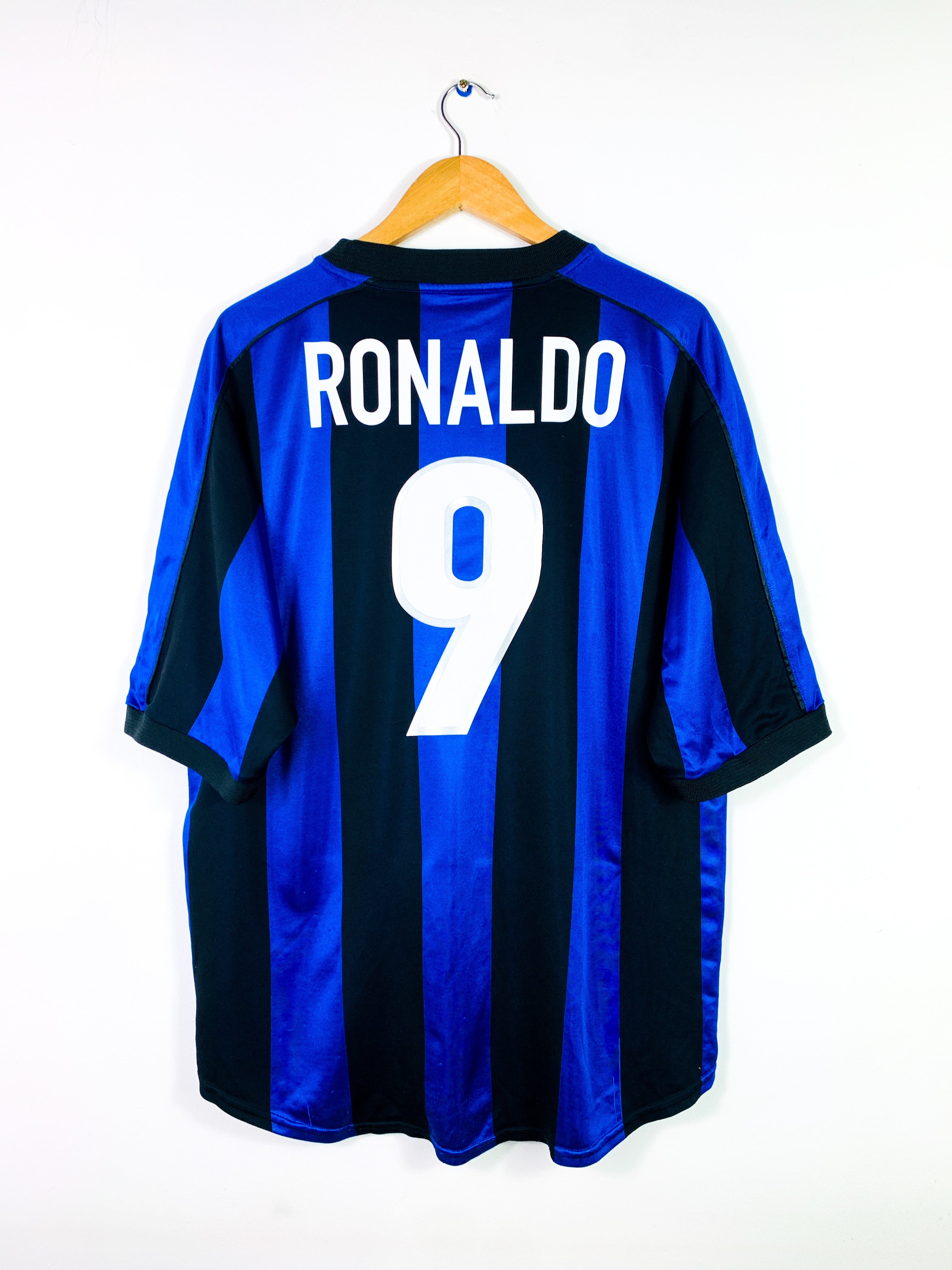 INTER MILAN 1999/2000 HOME SHIRT #9 RONALDO [XL]
