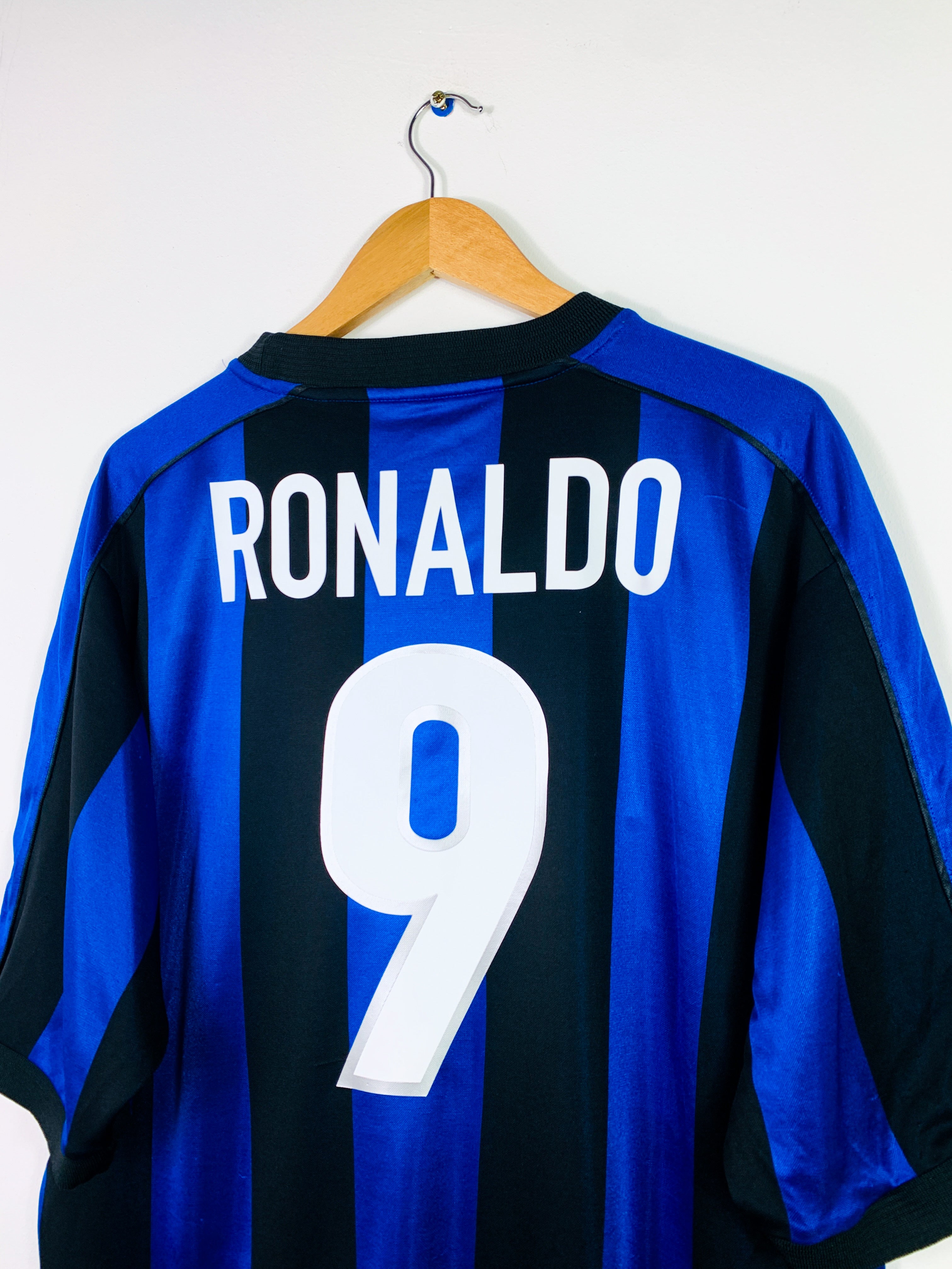 INTER MILAN 1999/2000 HOME SHIRT #9 RONALDO [XL]