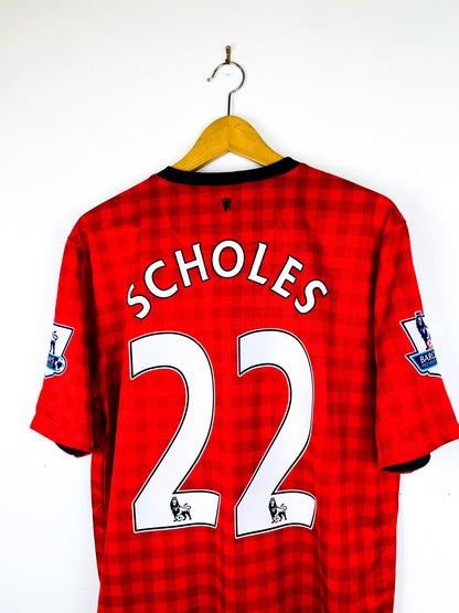 MANCHESTER UNITED 2012/2013 HOME SHIRT #22 SCHOLES [BWNT]