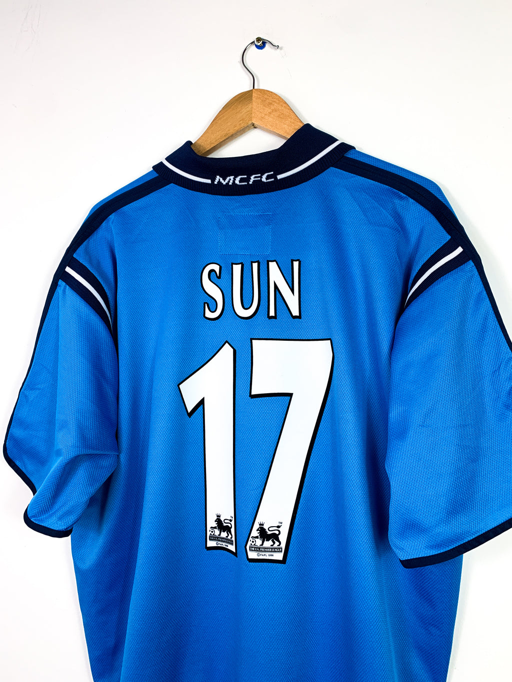 MANCHESTER CITY 2002/2003 HOME SHIRT #17 SUN [XL]
