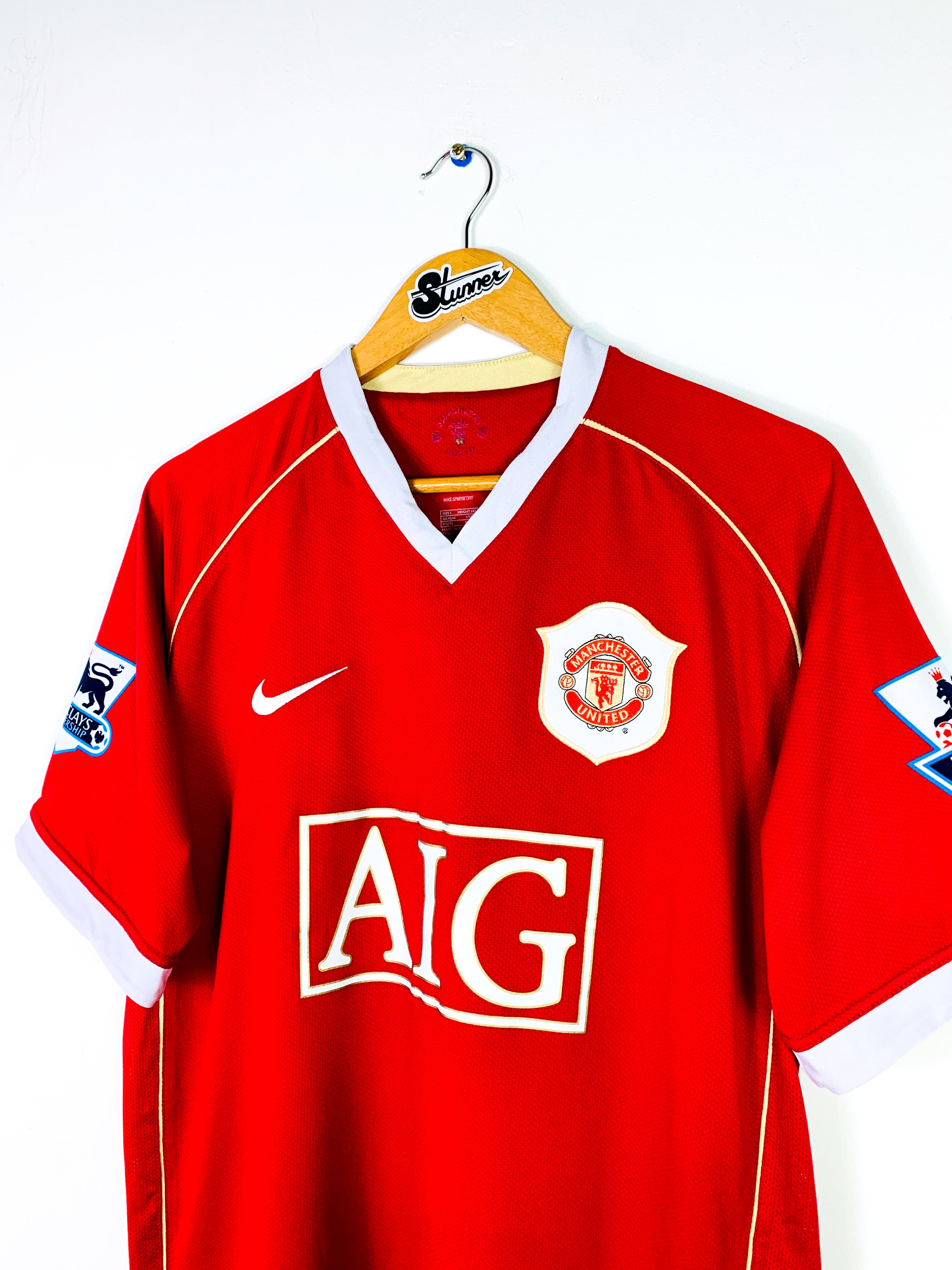 MANCHESTER UNITED 2006/2007 HOME SHIRT #20 SOLSKJAER [L]