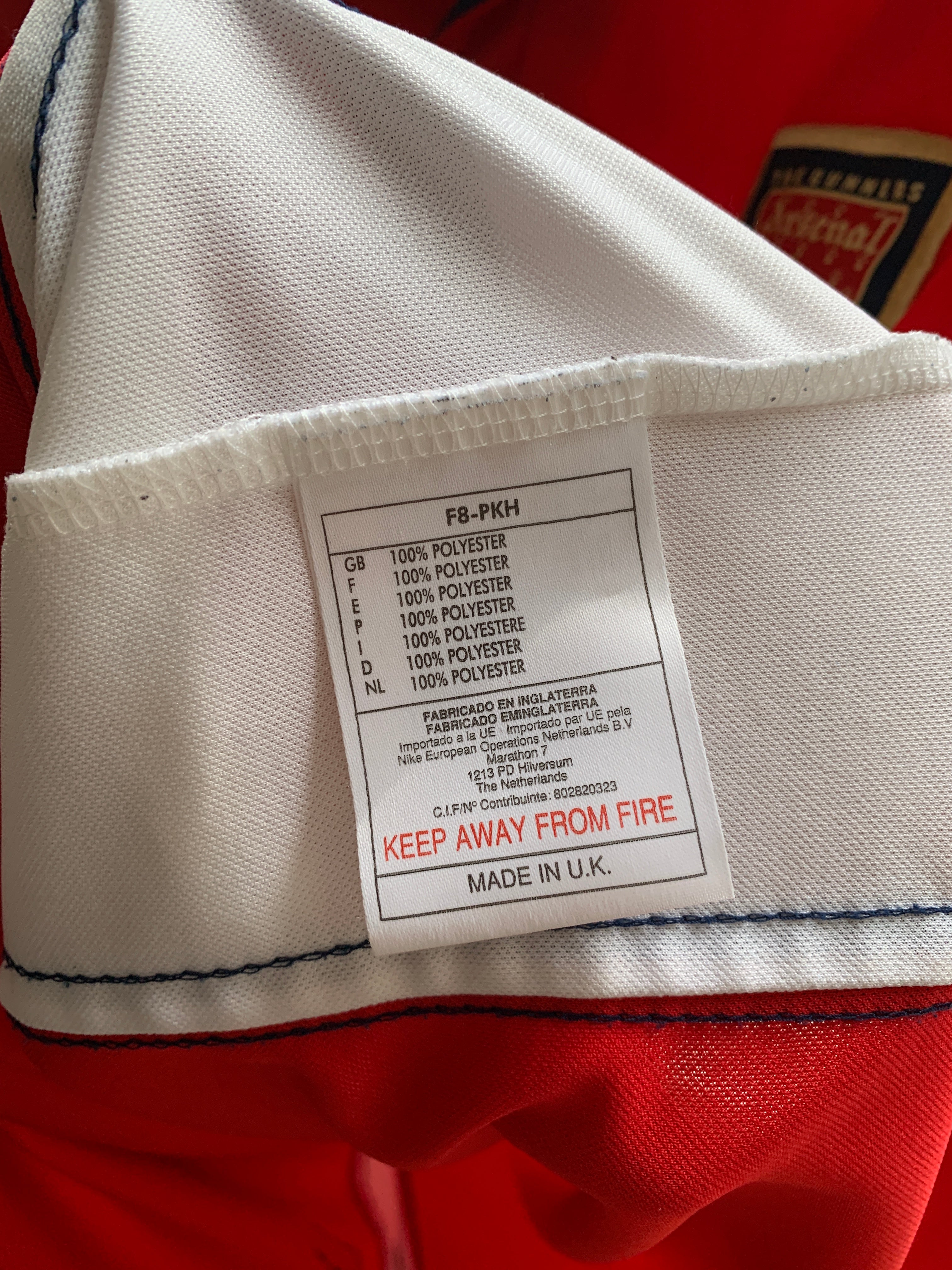 ARSENAL 1998/1999 HOME SHIRT #10 BERGKAMP [L]