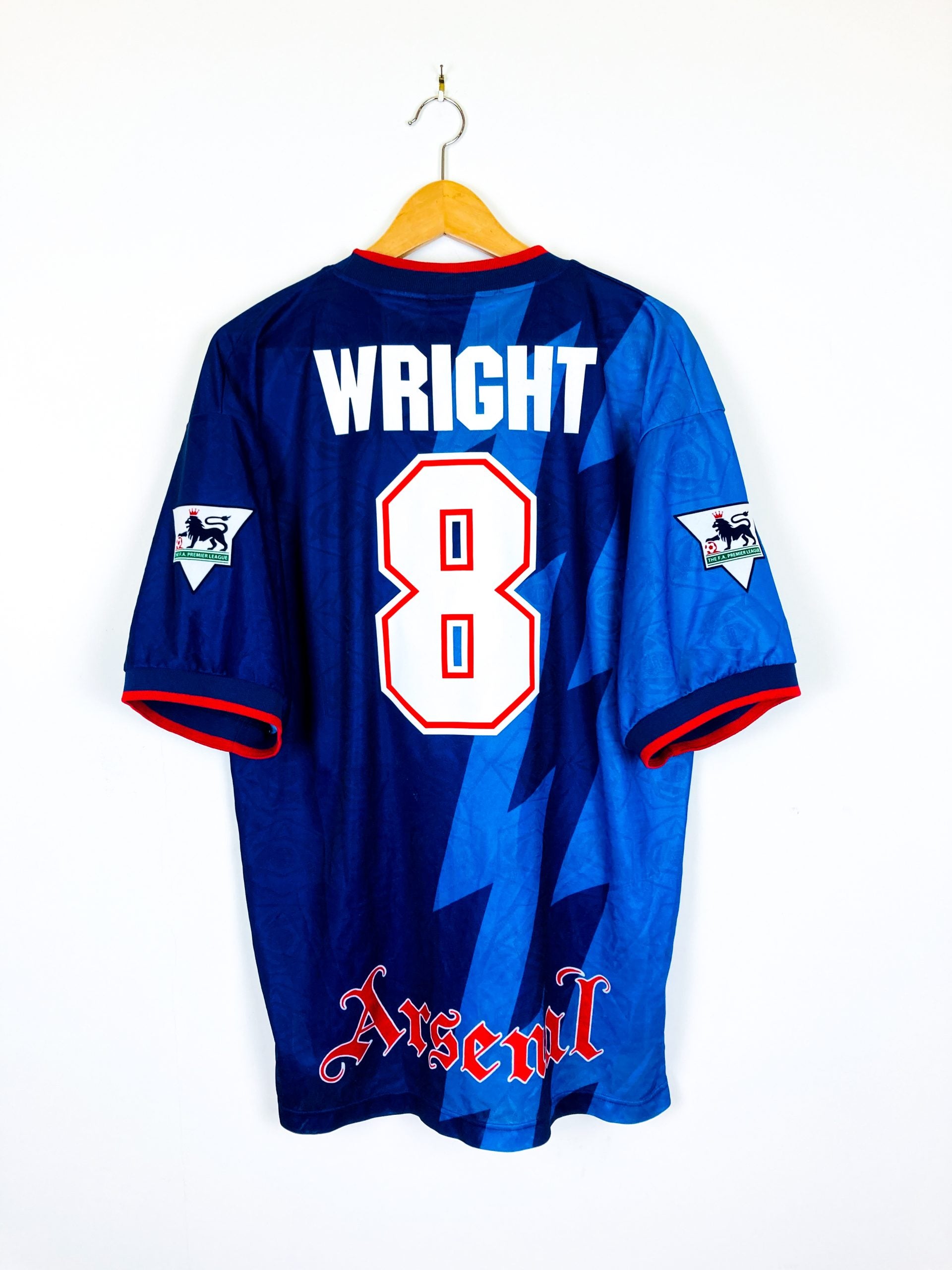 ARSENAL 1995/1996 *ROUND NECK* AWAY SHIRT #8 WRIGHT