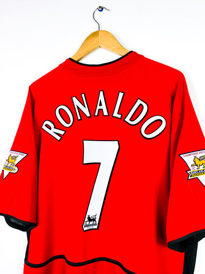 MANCHESTER UNITED 2002/2004 HOME SHIRT #7 RONALDO [XXL]