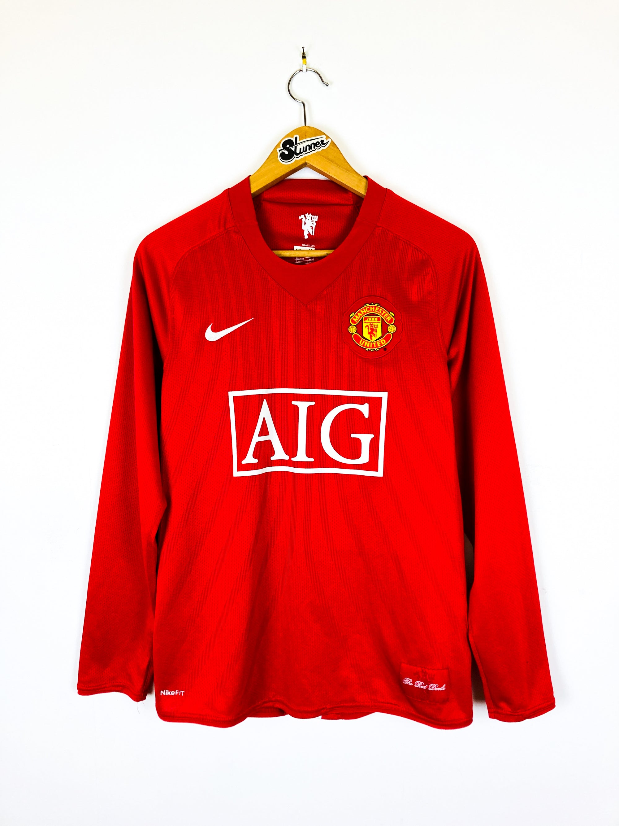 MANCHESTER UNITED 2007/2009 HOME SHIRT #17 NANI [L/S]