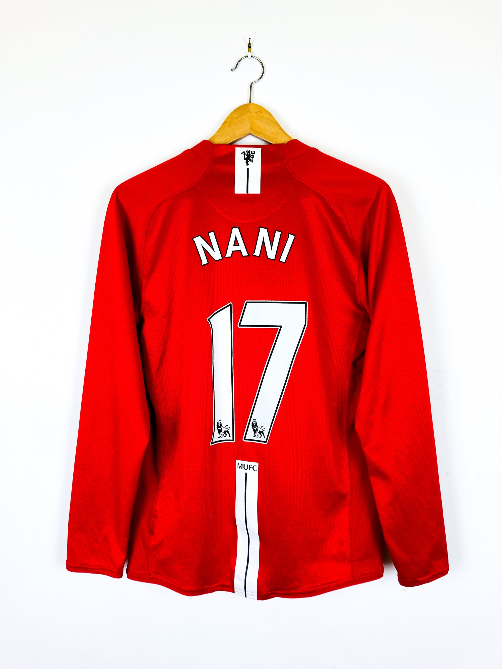 MANCHESTER UNITED 2007/2009 HOME SHIRT #17 NANI [L/S]