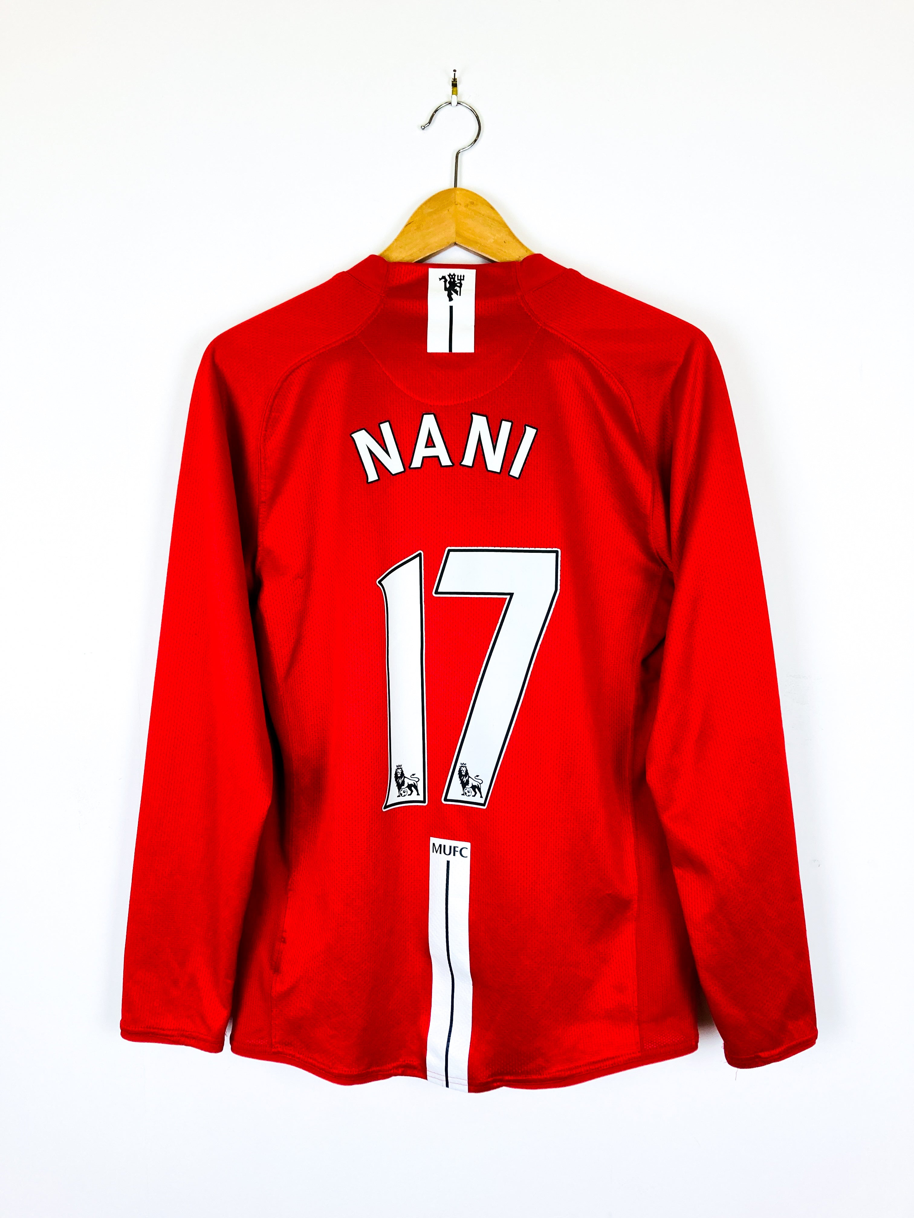 MANCHESTER UNITED 2007/2009 HOME SHIRT #17 NANI [L/S]