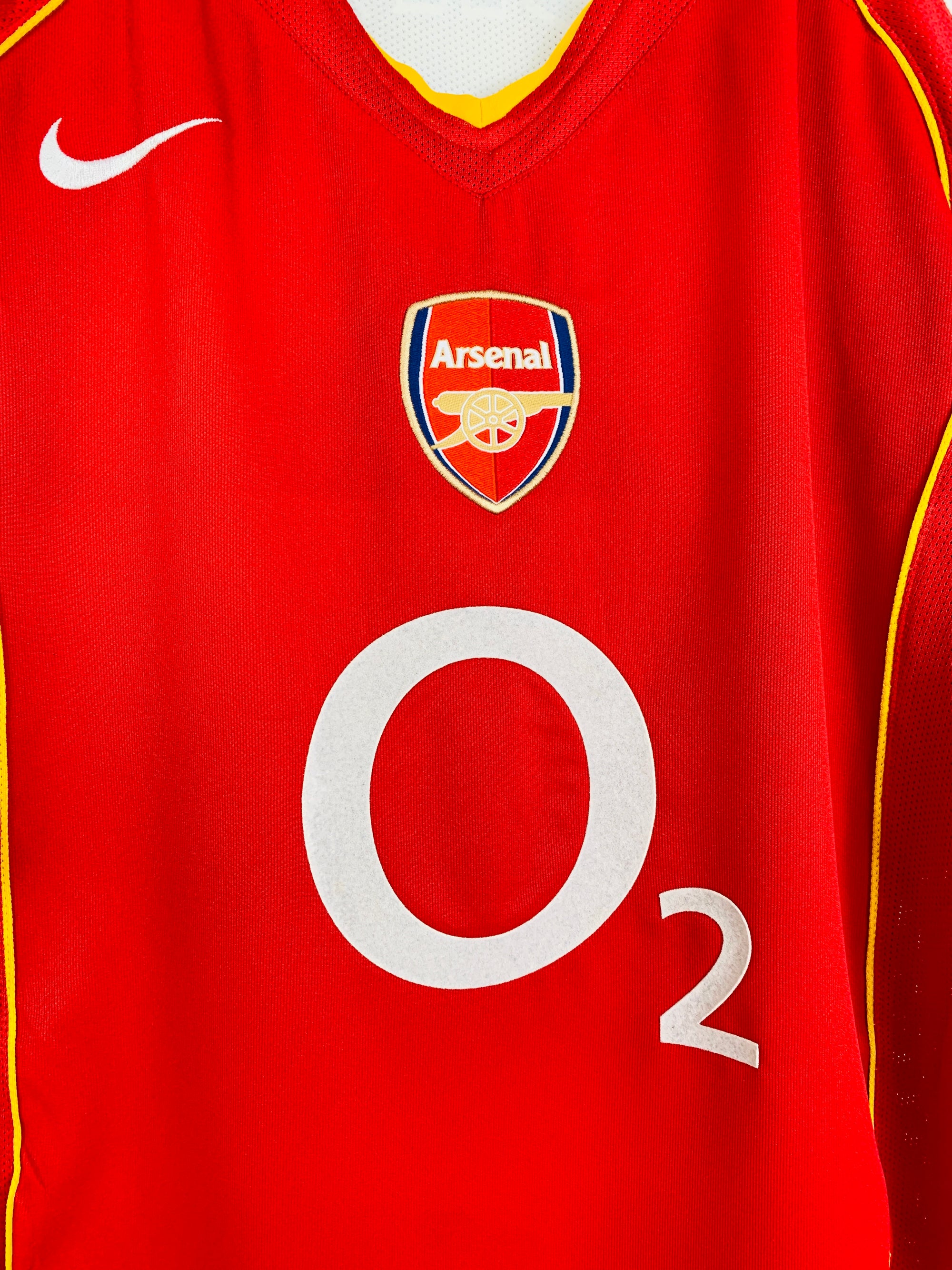 ARSENAL 2004/2005 HOME SHIRT #10 BERGKAMP [L]
