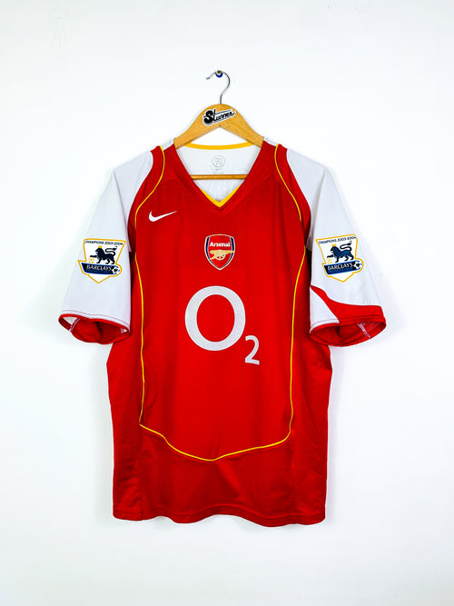 ARSENAL 2004/2005 HOME SHIRT #10 BERGKAMP [L]