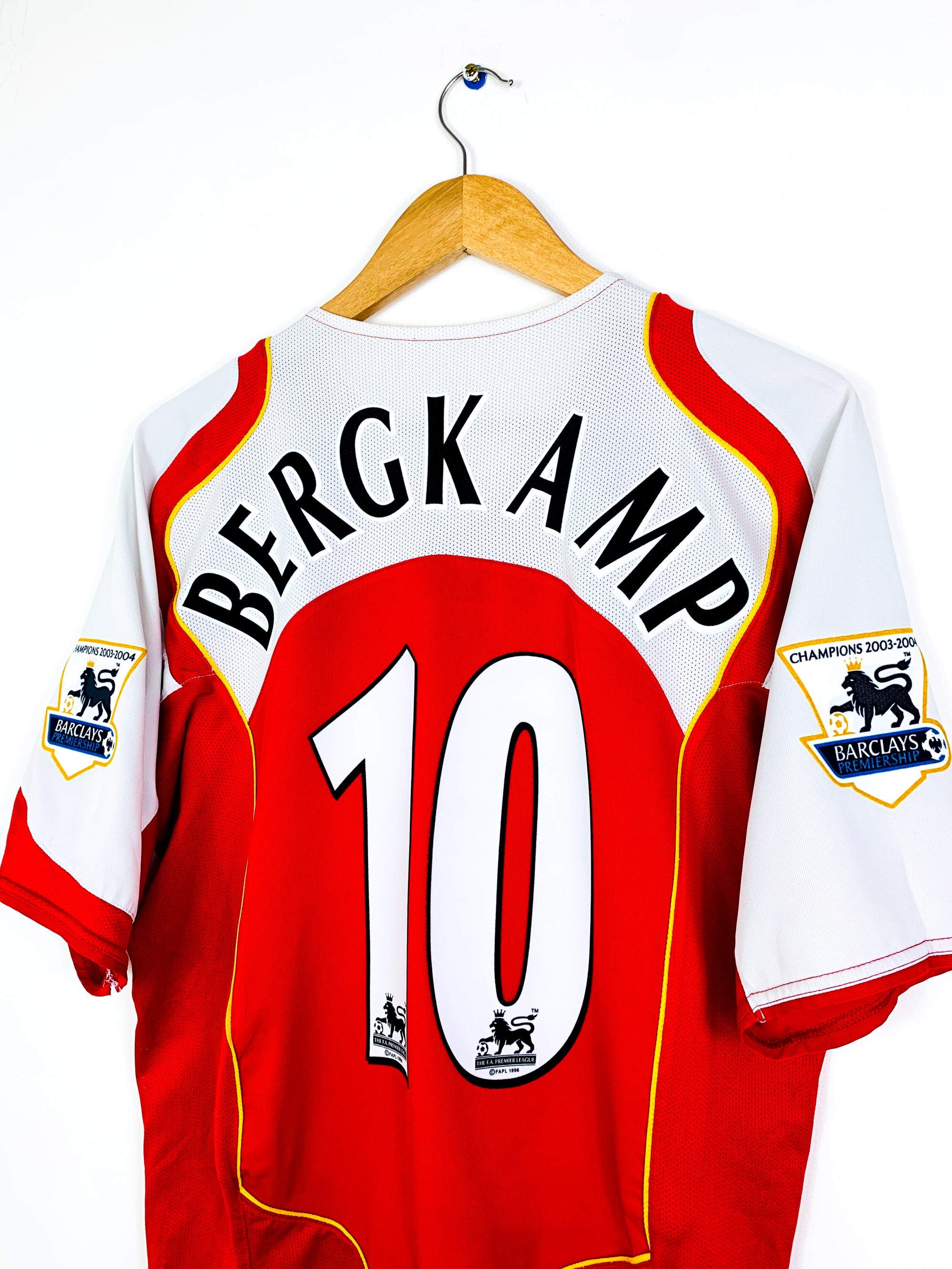 ARSENAL 2004/2005 HOME SHIRT #10 BERGKAMP [L]