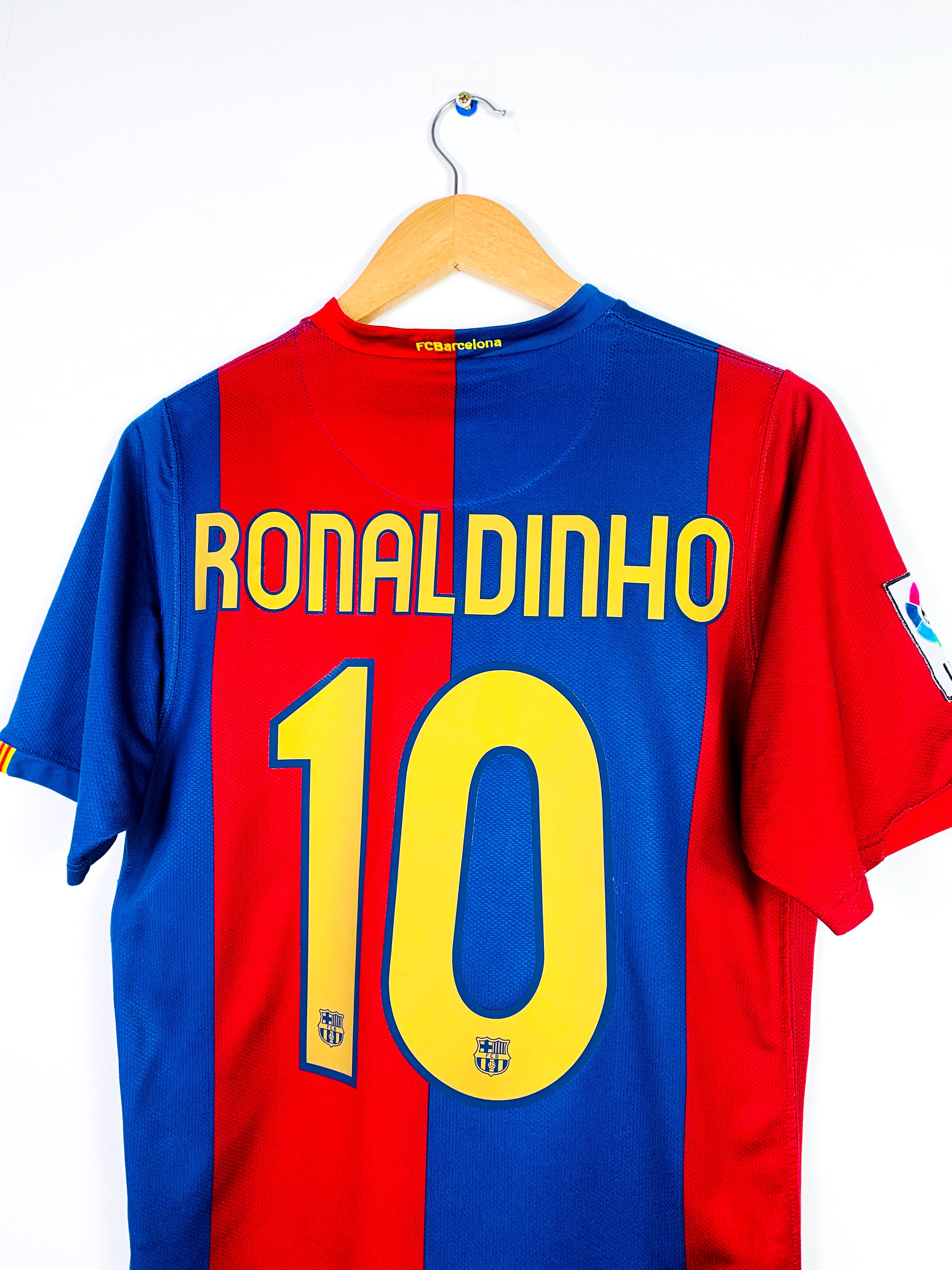 FC Barcelona RONALDINHO 10 シャツ 2003-04 Barcelona Home Shirt Ronaldinho #10 - 8/10 - (XXL)