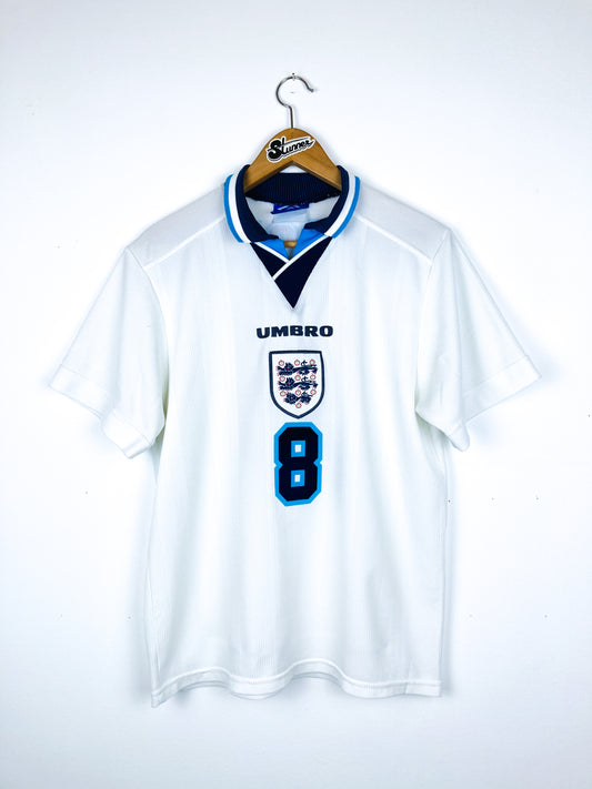 ENGLAND 1995/1997 HOME SHIRT #8 GASCOIGNE