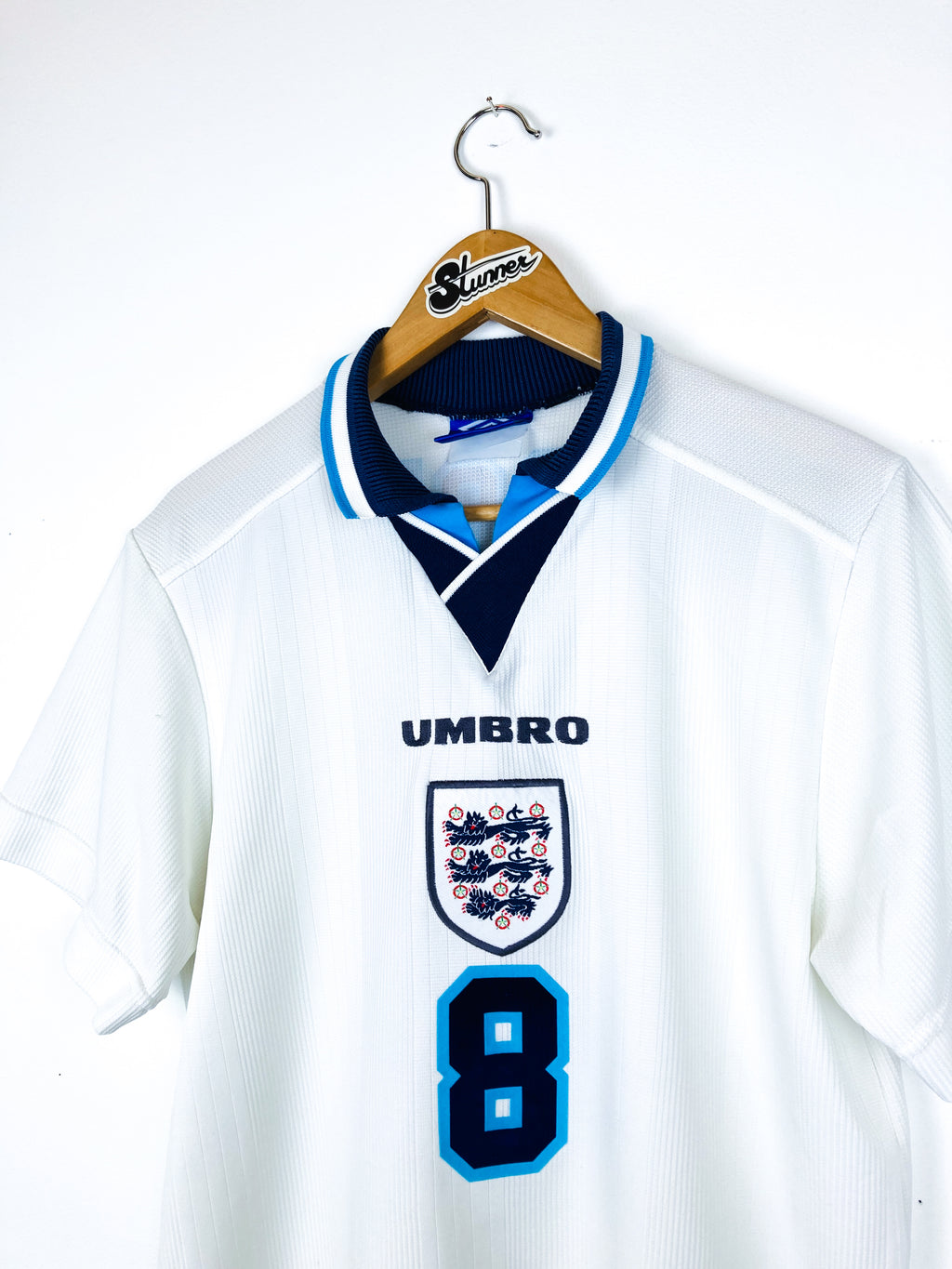ENGLAND 1995/1997 HOME SHIRT #8 GASCOIGNE