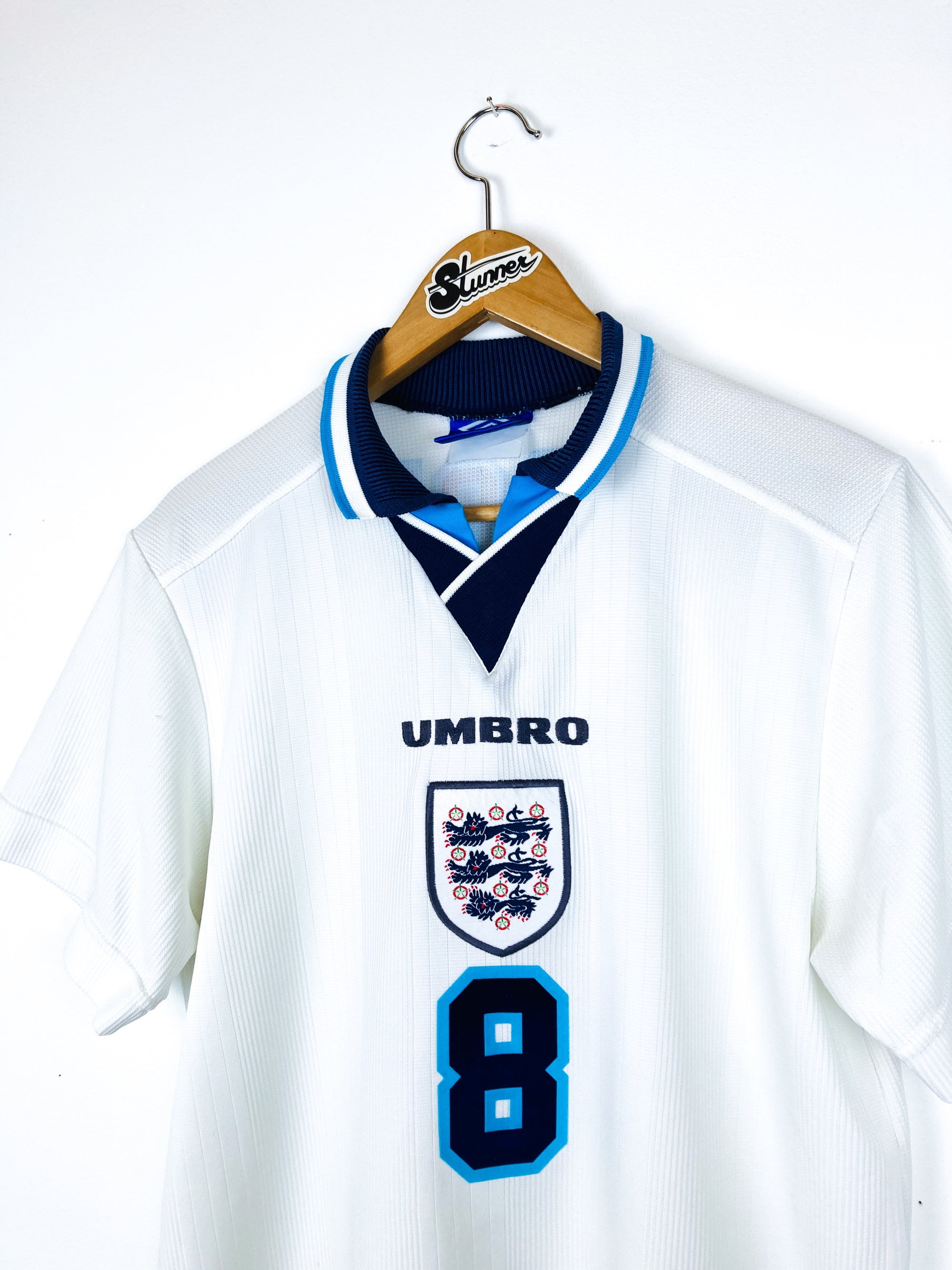ENGLAND 1995/1997 HOME SHIRT #8 GASCOIGNE