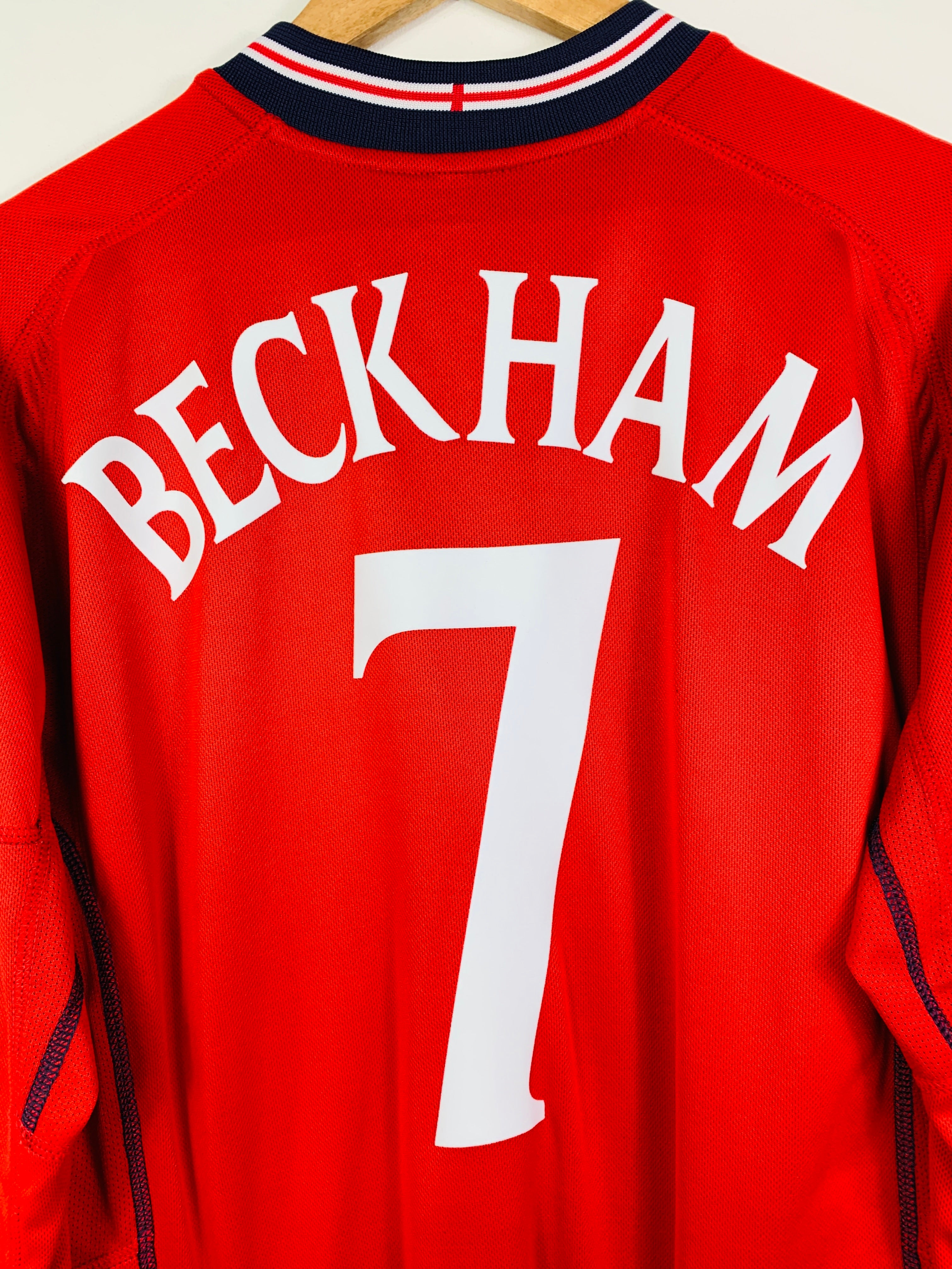 ENGLAND 2002/2004 AWAY *REVERSIBLE* SHIRT #7 BECKHAM [L/S]