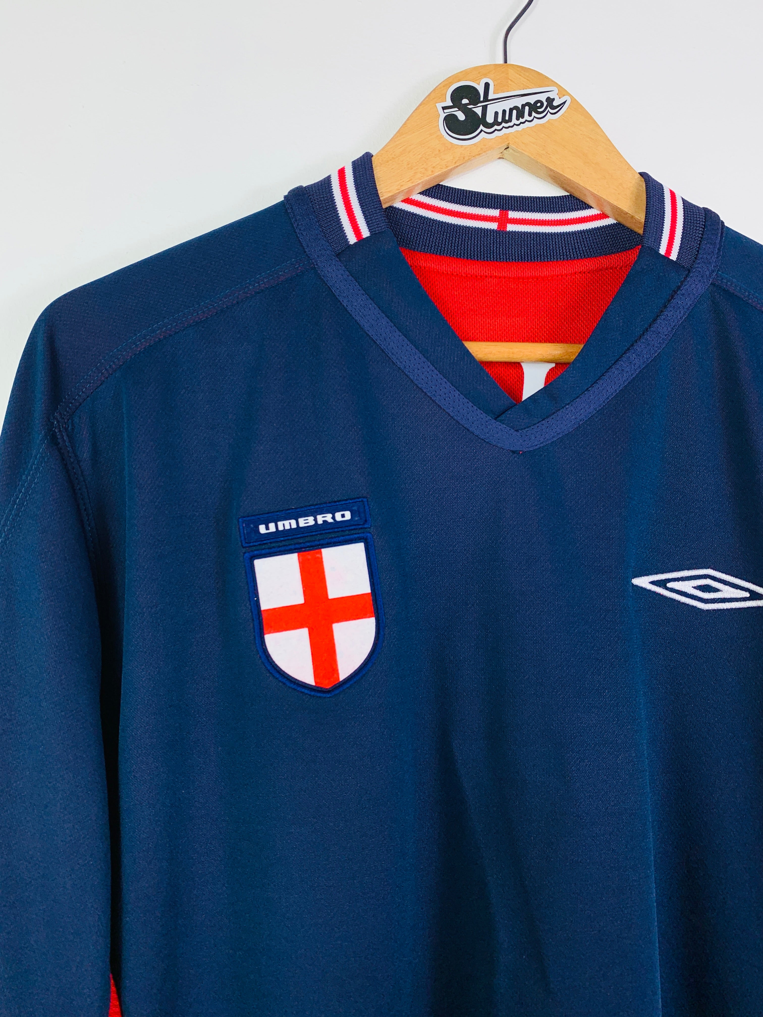 ENGLAND 2002/2004 AWAY *REVERSIBLE* SHIRT #7 BECKHAM [L/S]