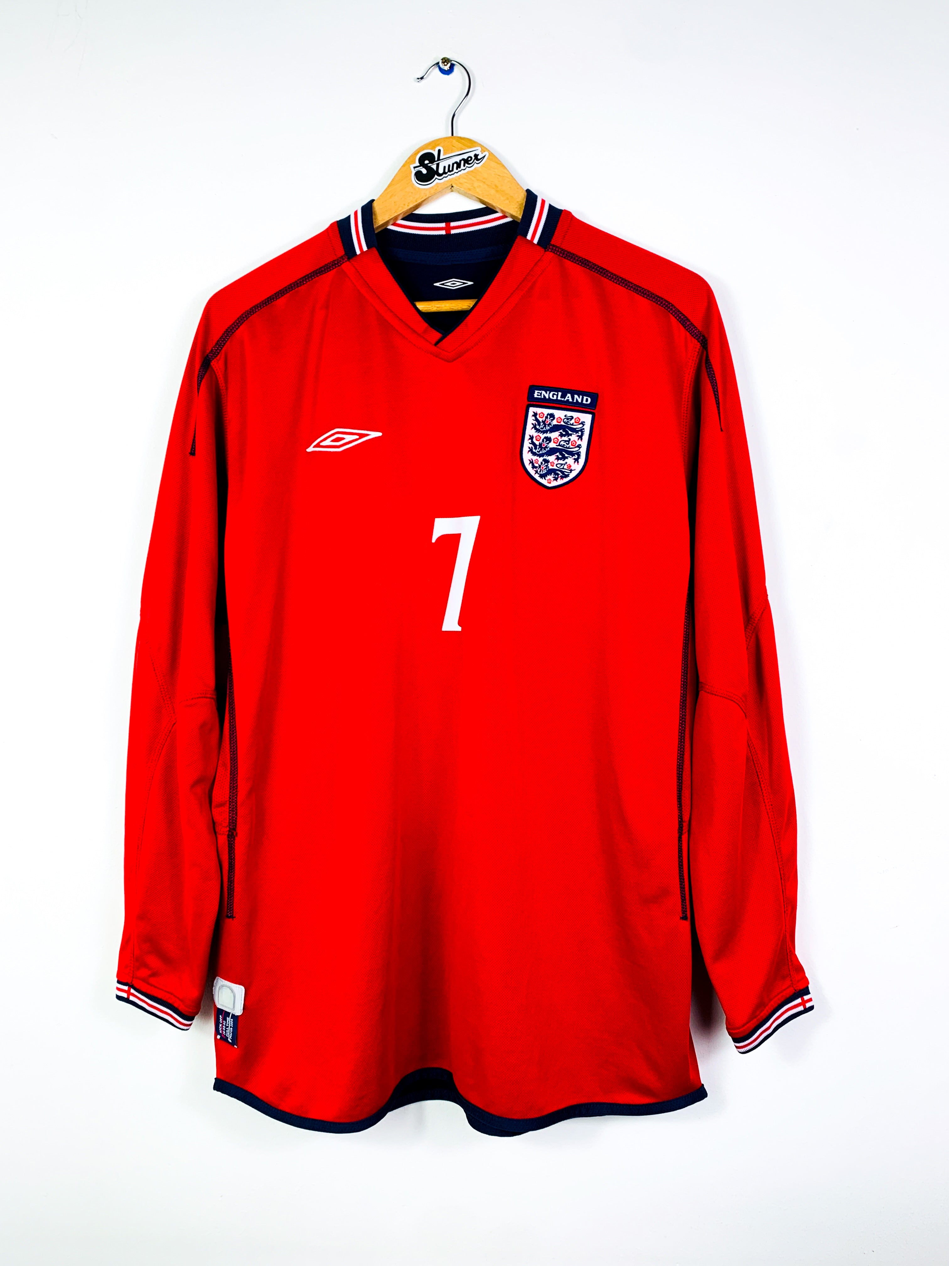 ENGLAND 2002/2004 AWAY *REVERSIBLE* SHIRT #7 BECKHAM [L/S]