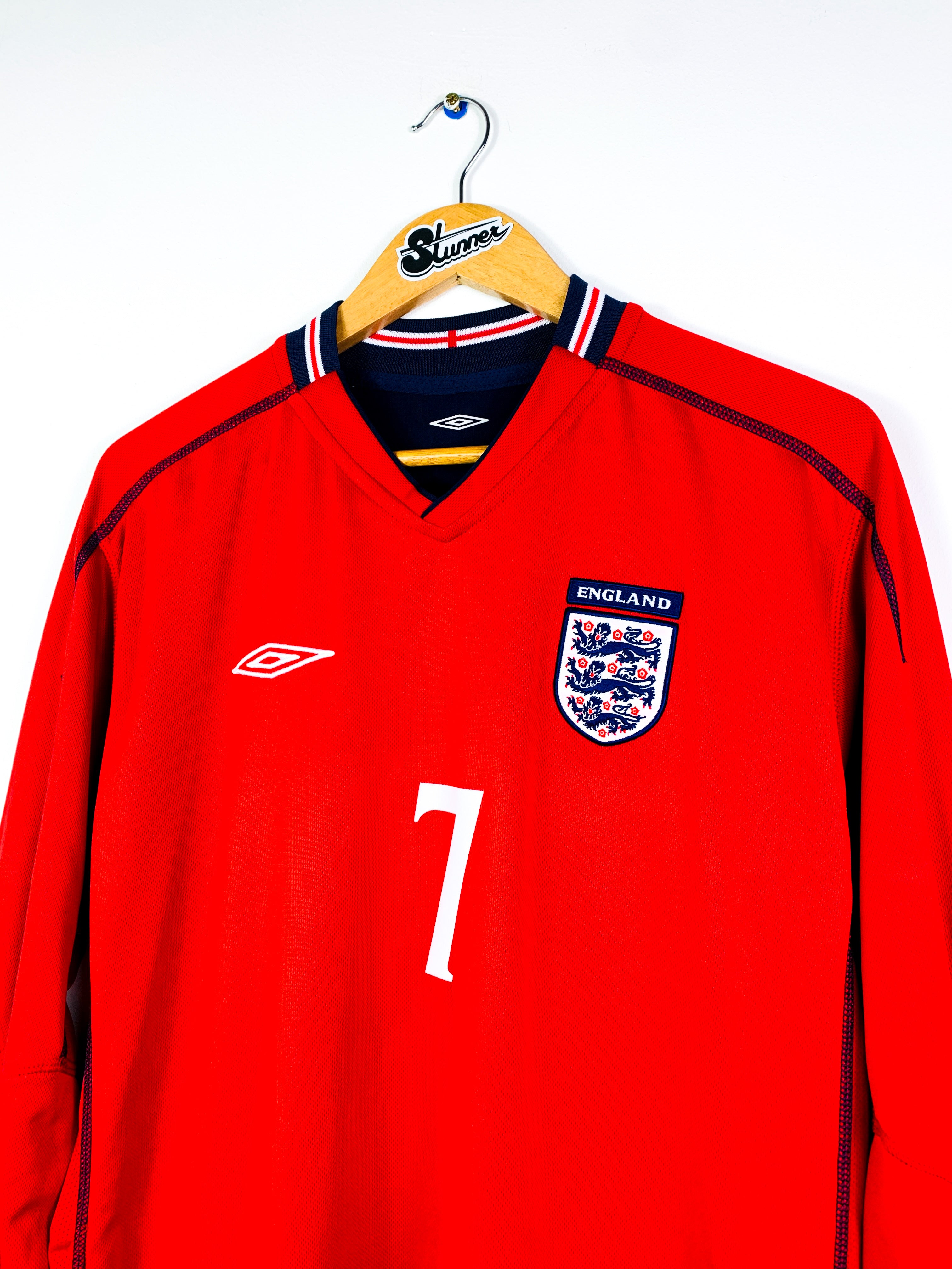 ENGLAND 2002/2004 AWAY *REVERSIBLE* SHIRT #7 BECKHAM [L/S