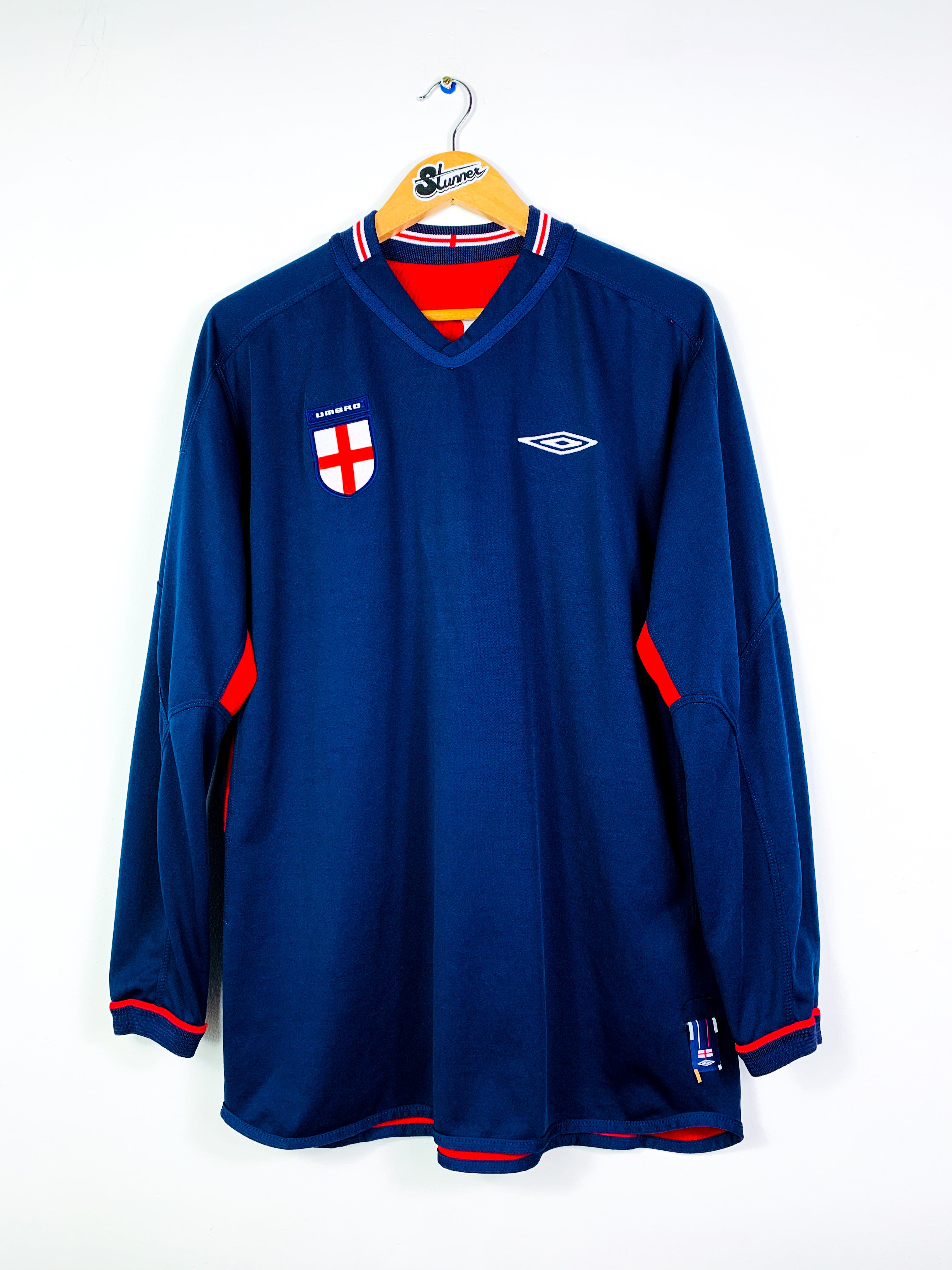 ENGLAND 2002/2004 AWAY *REVERSIBLE* SHIRT #7 BECKHAM [L/S]