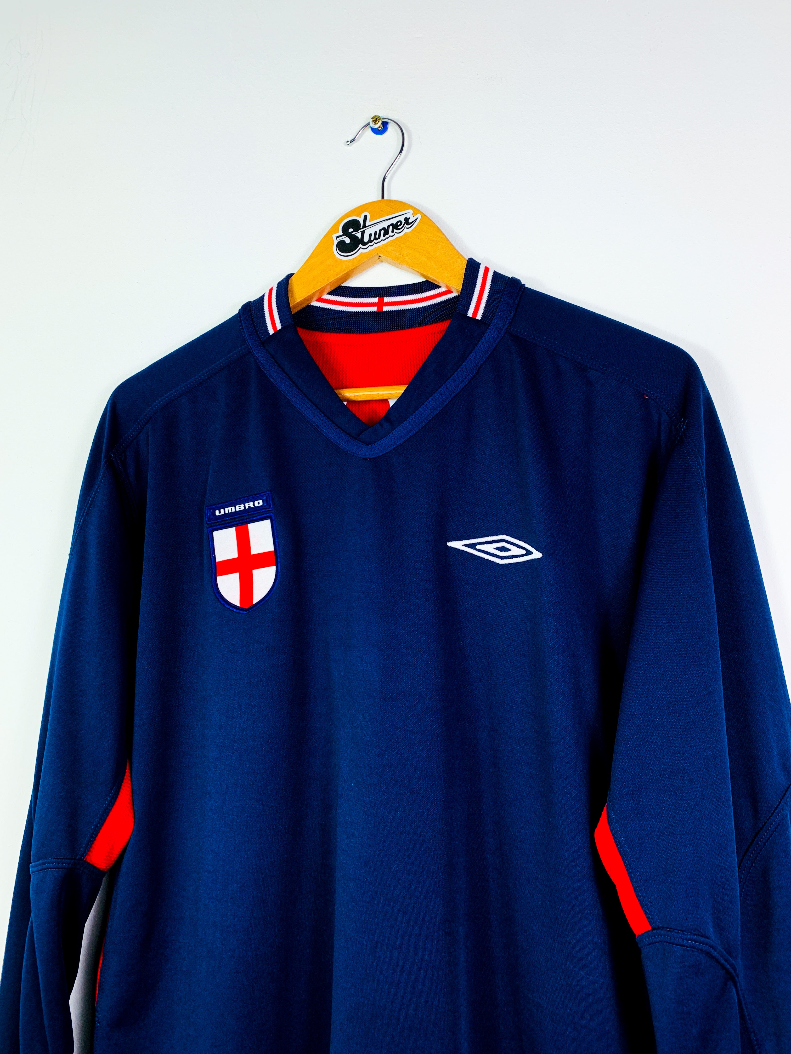 ENGLAND 2002/2004 AWAY *REVERSIBLE* SHIRT #7 BECKHAM [L/S]