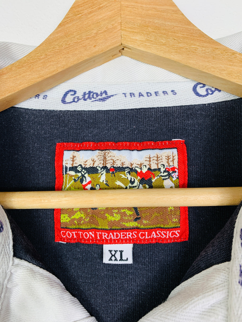 ENGLAND 1990s COTTON TRADERS RUGBY SHIRT [XL]