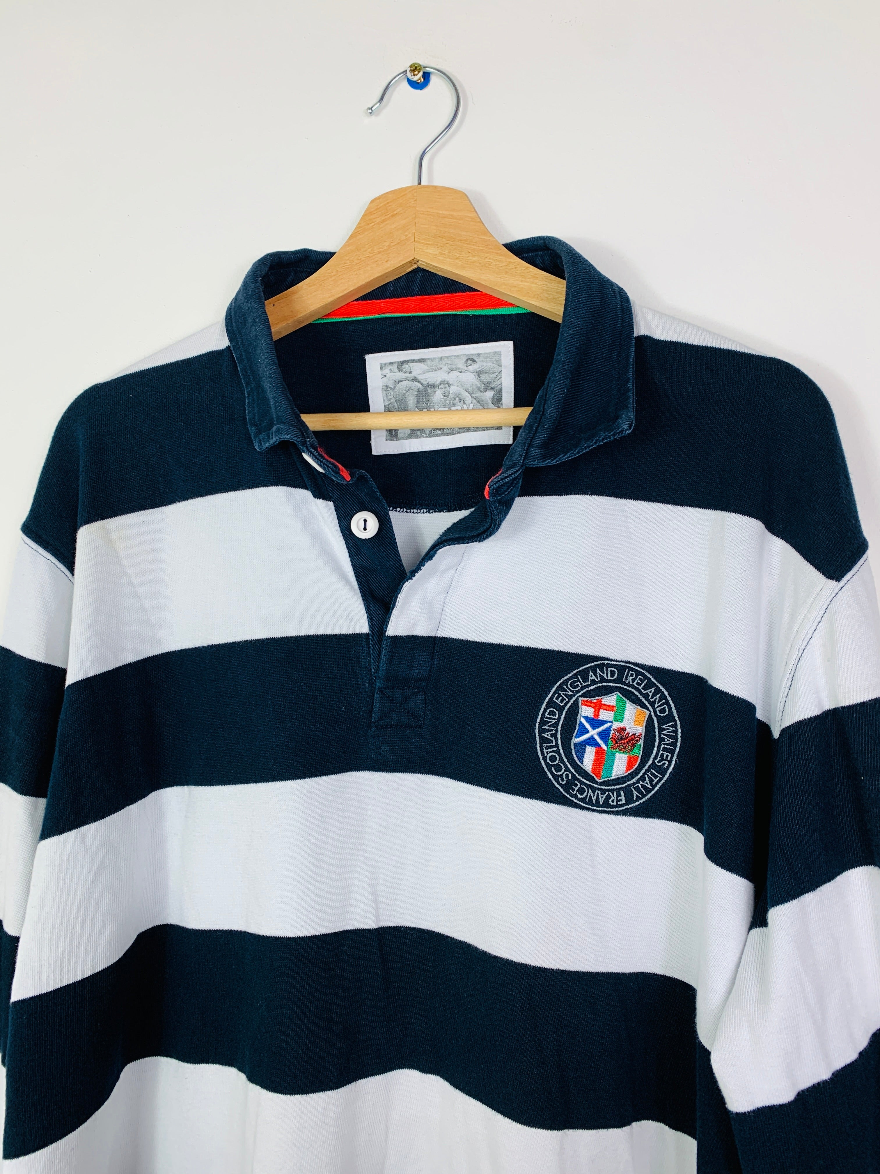 SIX NATIONS 1990s COTTON TRADERS RUGBY SHIRT [XL]