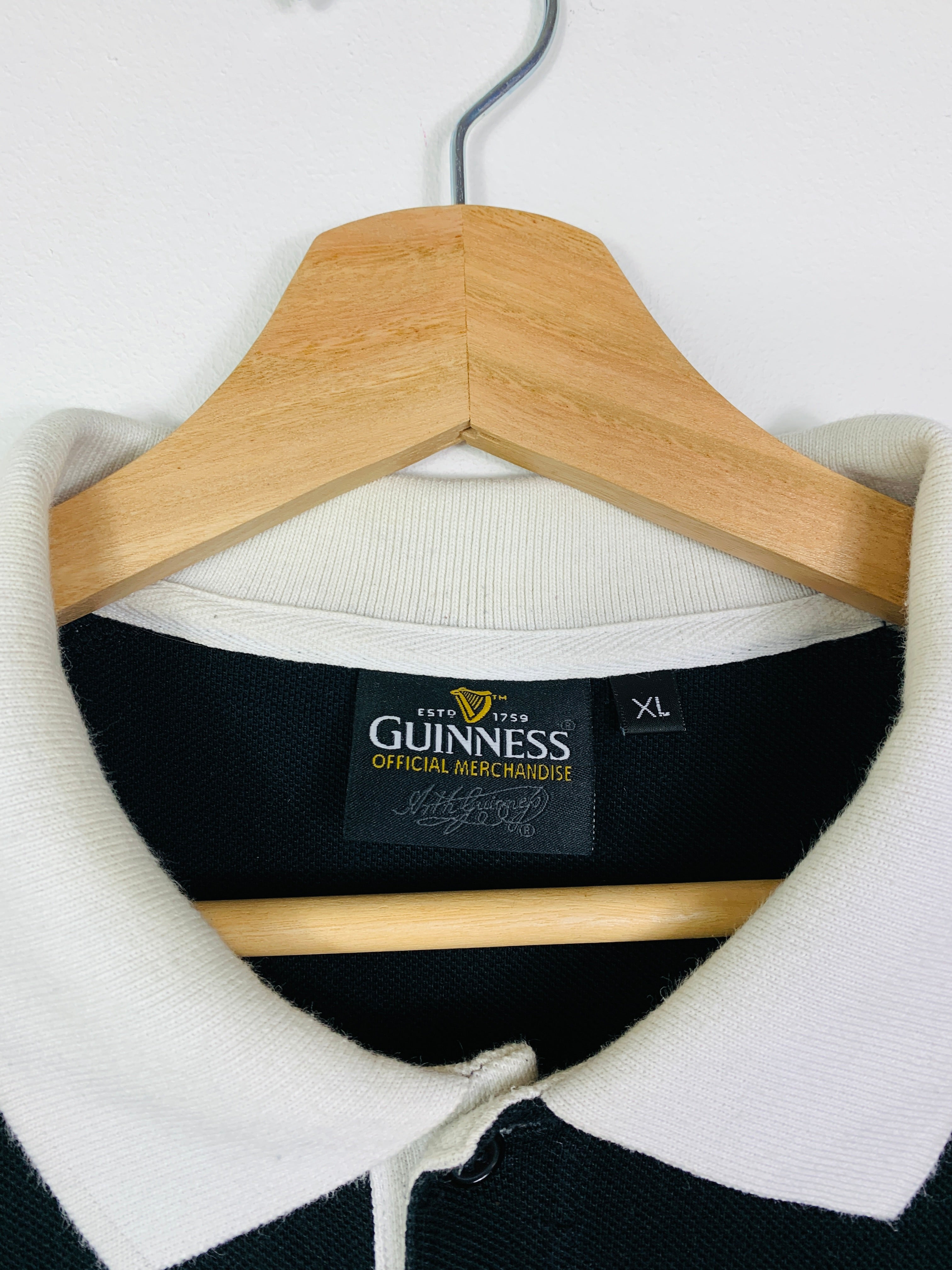 ENGLAND 1990s GUINNESS COTTON TRADERS RUGBY SHIRT [XL]