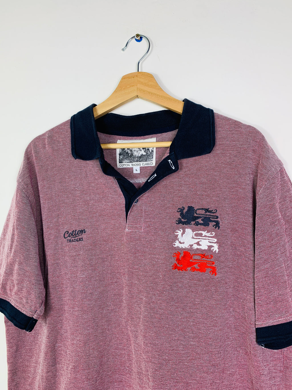 ENGLAND 2000s COTTON TRADERS CLASSICS RUGBY SHIRT [L]