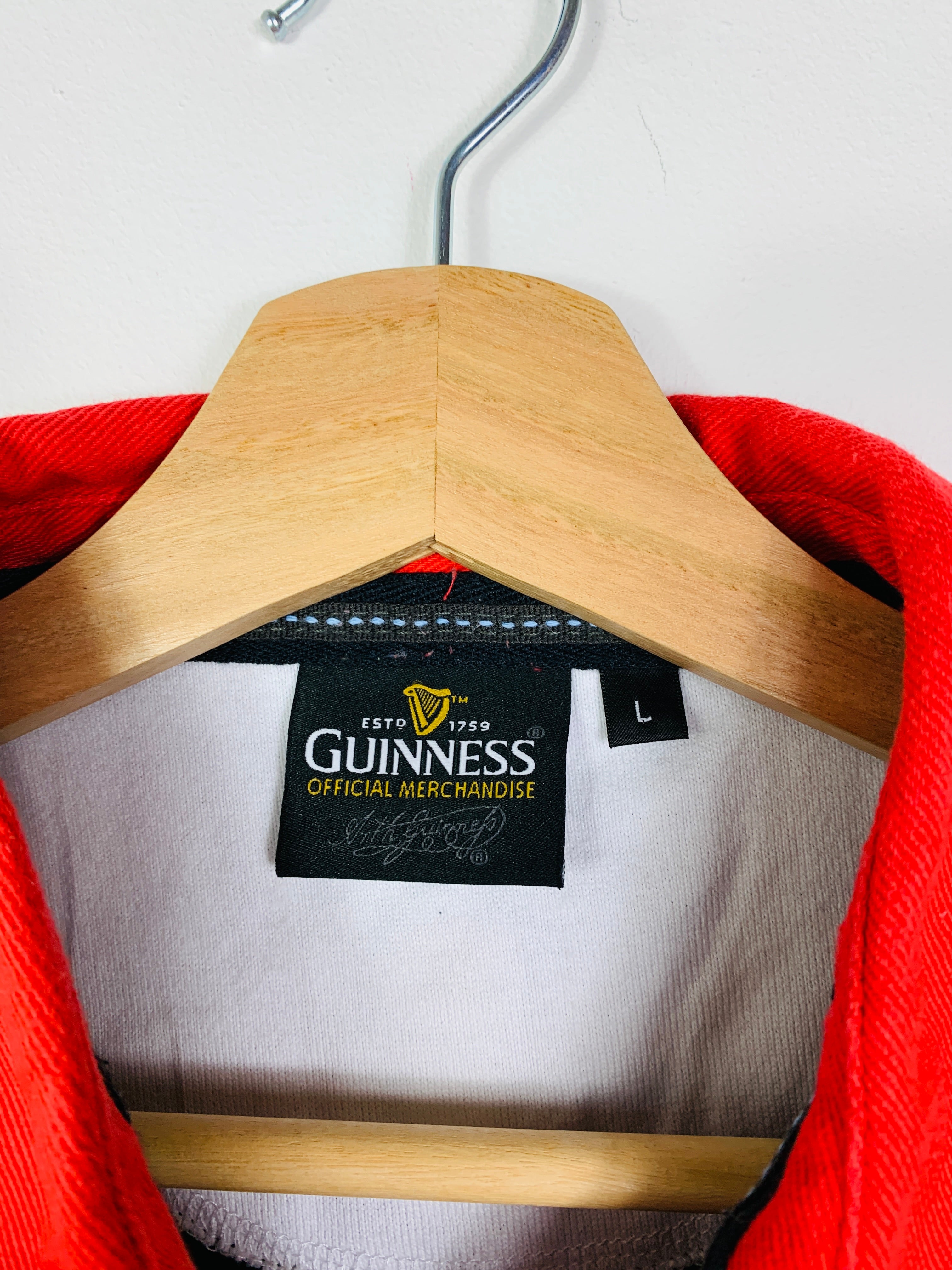 WALES 1990s COTTON TRADERS GUINNESS RUGBY SHIRT [L]