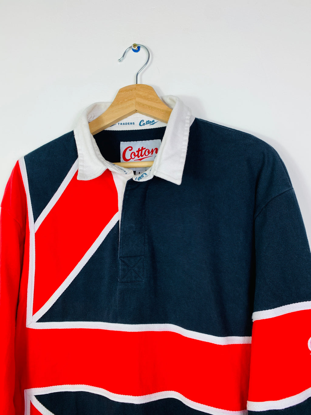 GREAT BRITAIN 1990s COTTON TRADERS RUGBY SHIRT L/S [L]