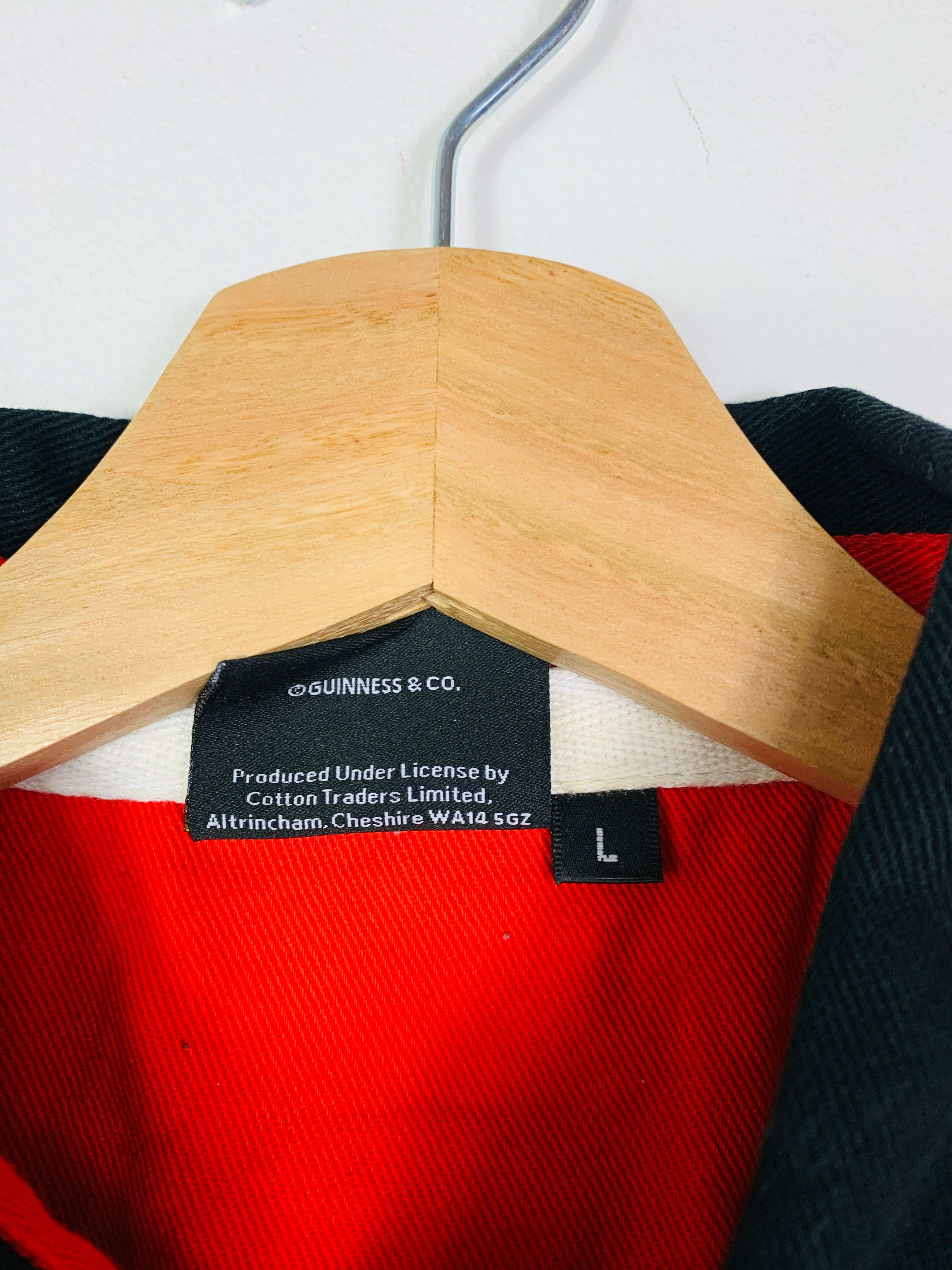 WALES 1990s COTTON TRADERS GUINNESS RUGBY SHIRT [L]