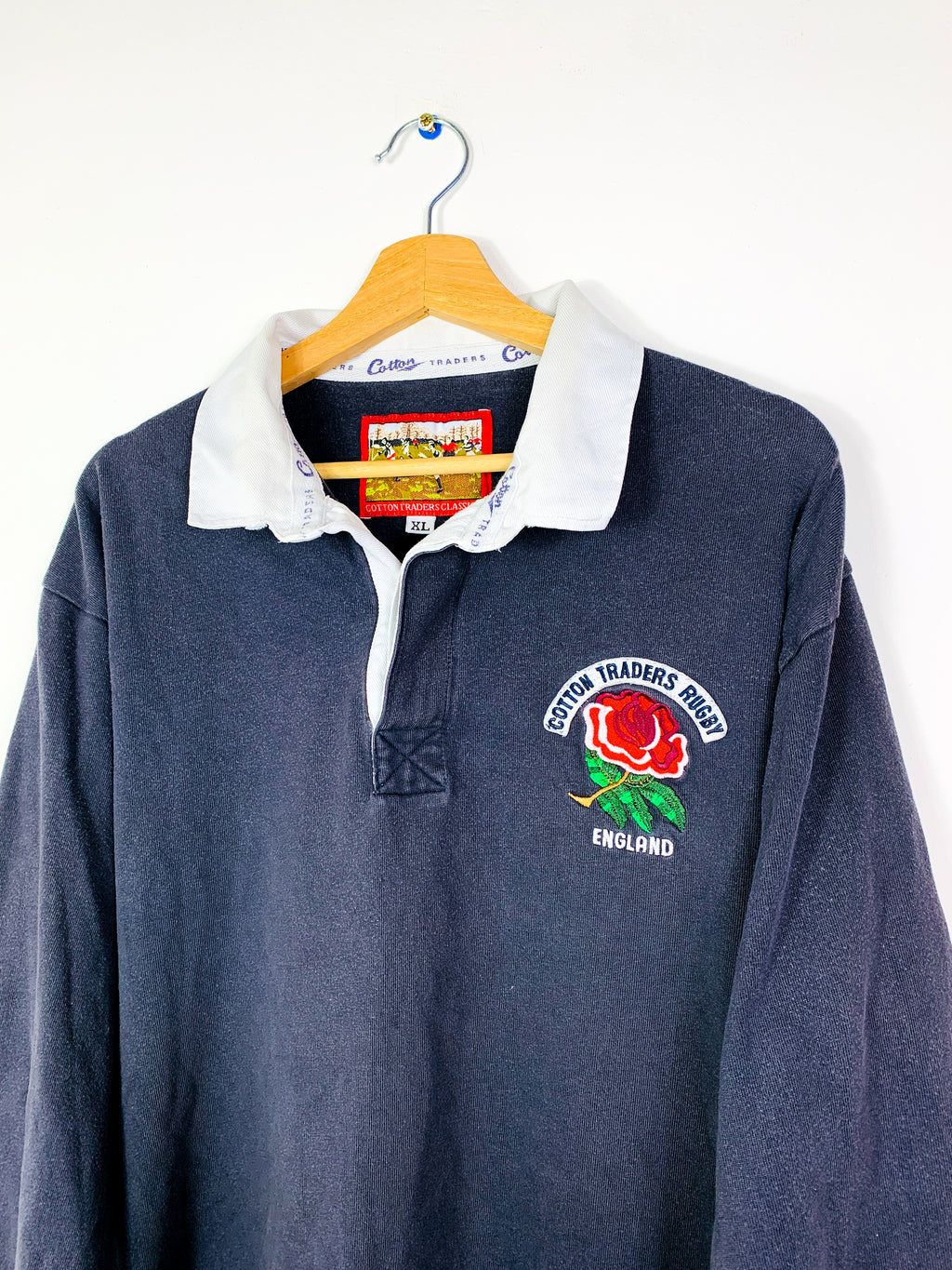 ENGLAND 1990s COTTON TRADERS RUGBY SHIRT [XL]