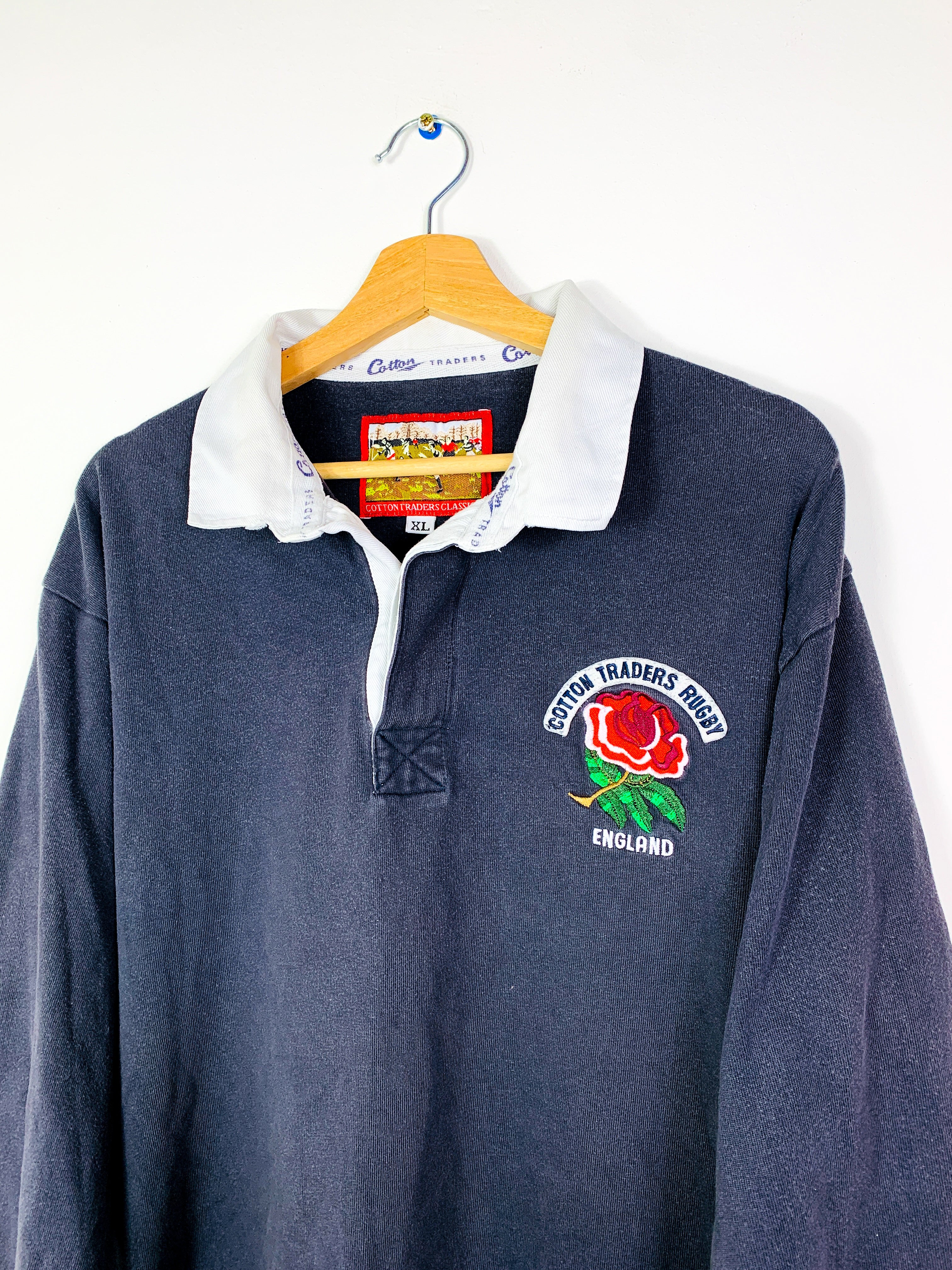 ENGLAND 1990s COTTON TRADERS RUGBY SHIRT [XL]