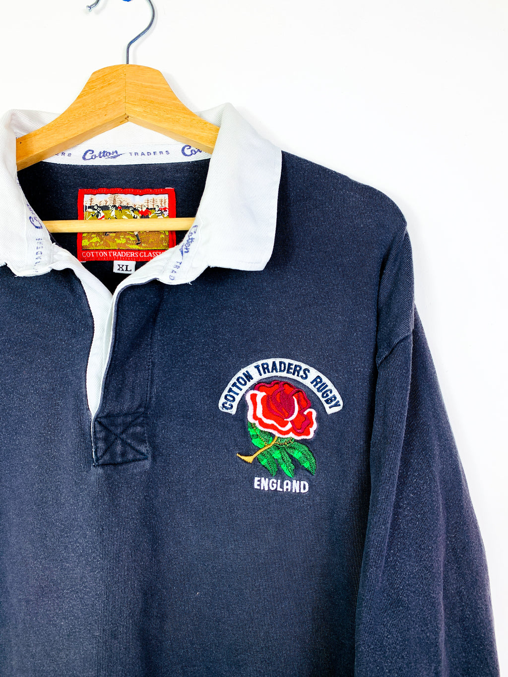 ENGLAND 1990s COTTON TRADERS RUGBY SHIRT [XL]