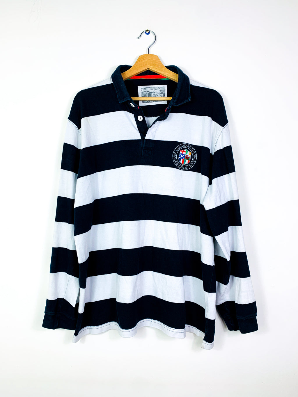 SIX NATIONS 1990s COTTON TRADERS RUGBY SHIRT [XL]