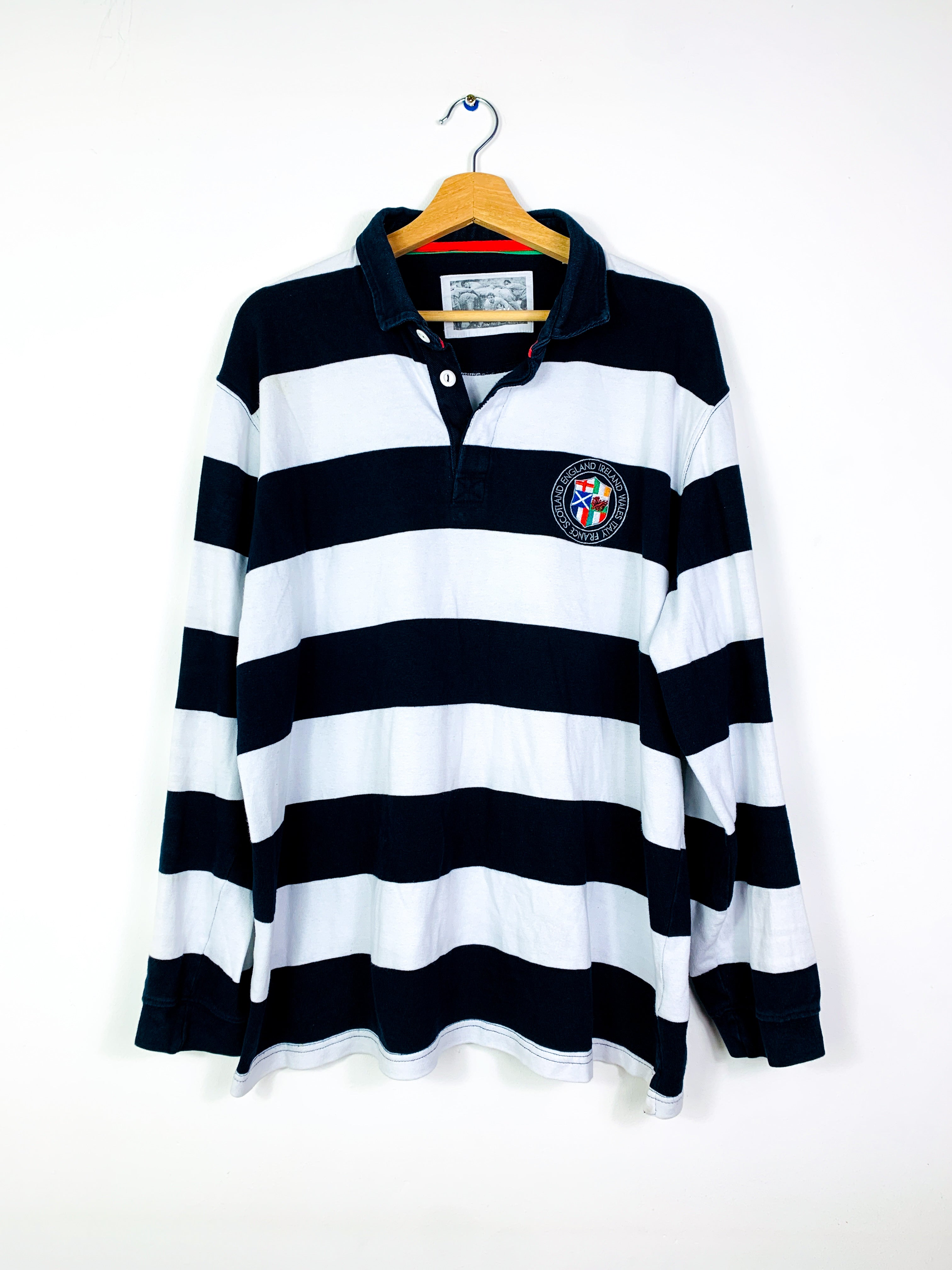 SIX NATIONS 1990s COTTON TRADERS RUGBY SHIRT [XL]