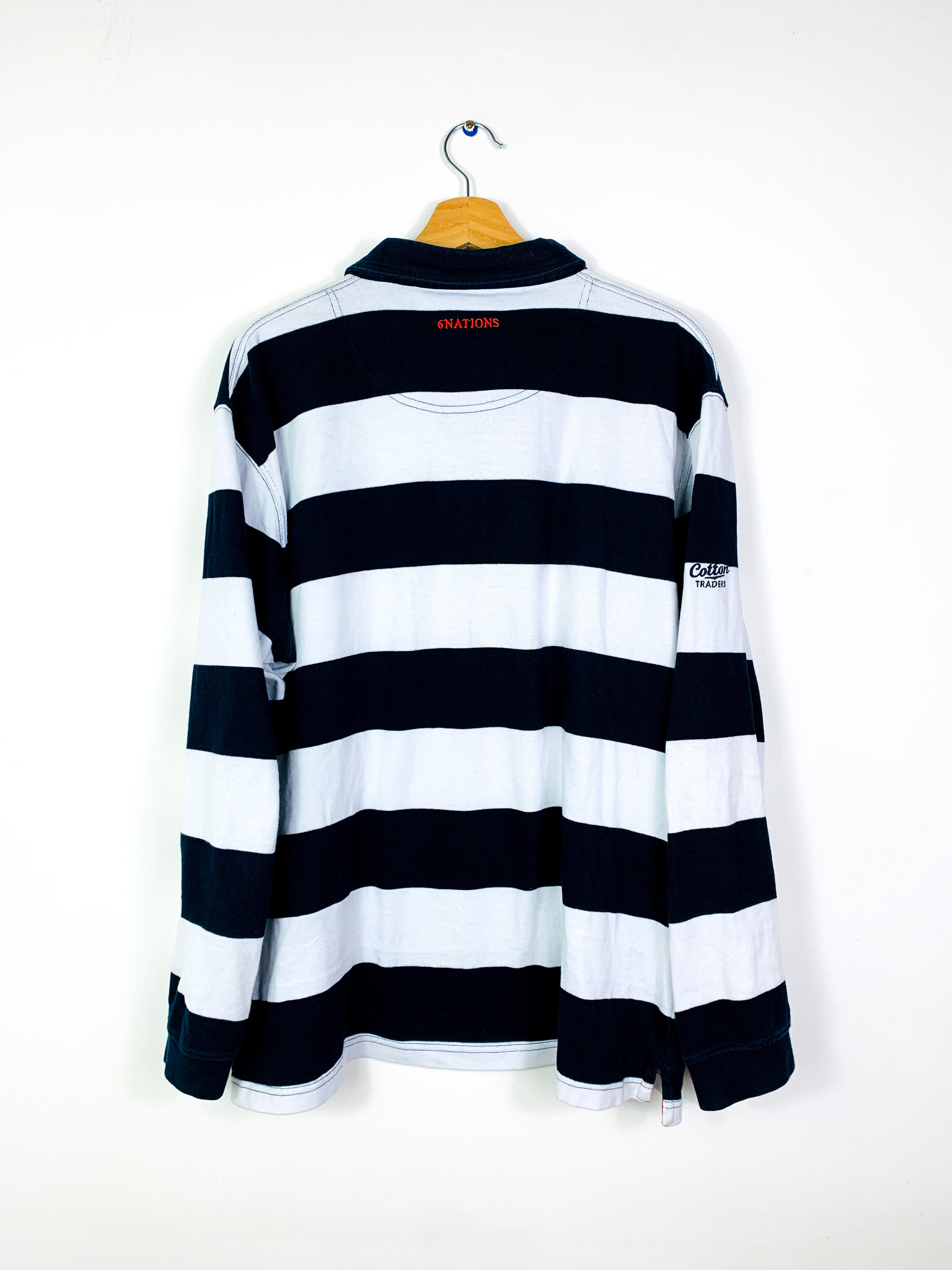 SIX NATIONS 1990s COTTON TRADERS RUGBY SHIRT [XL]