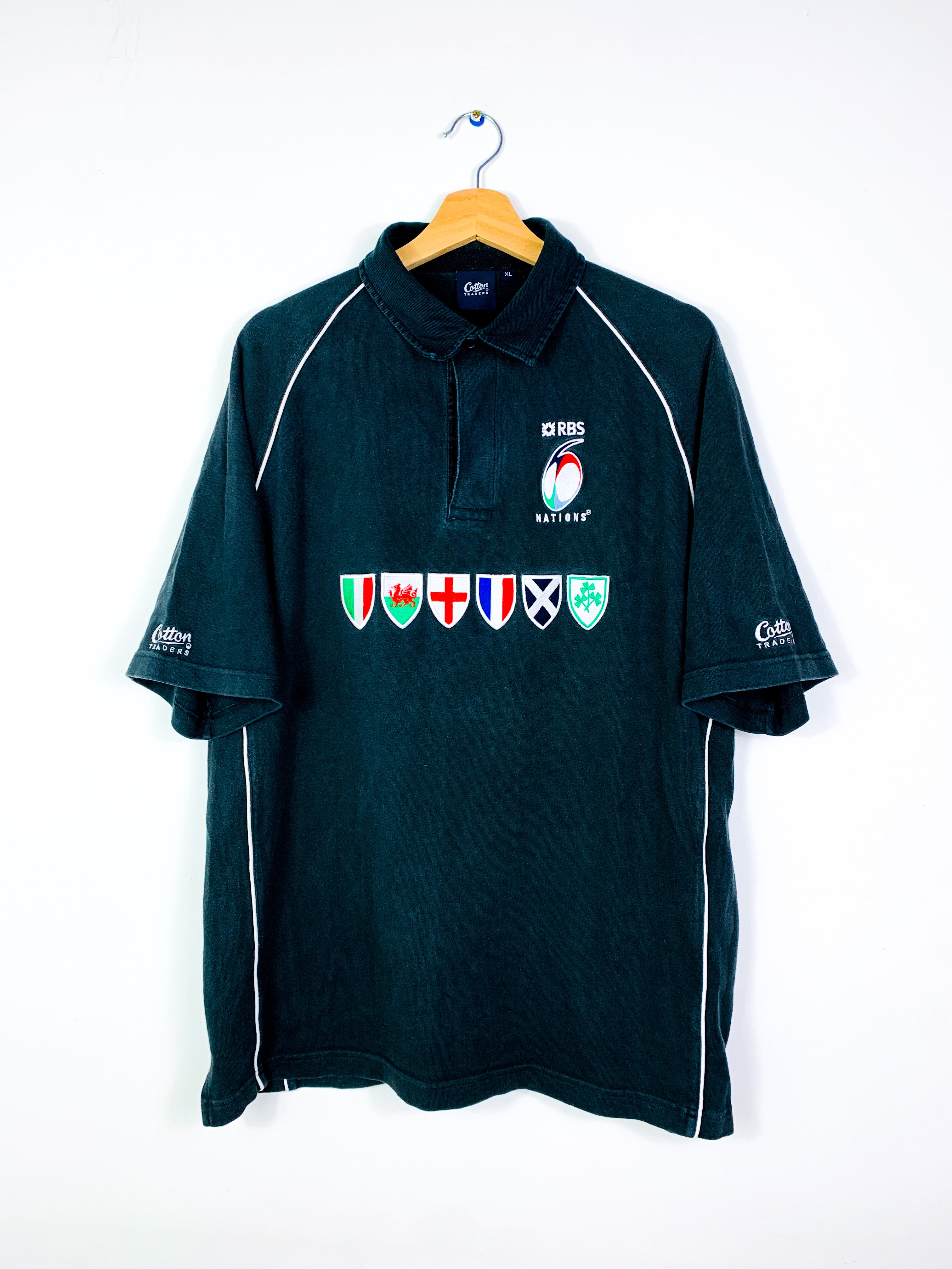 SIX NATIONS 1990s COTTON TRADERS RUGBY SHIRT [XL]