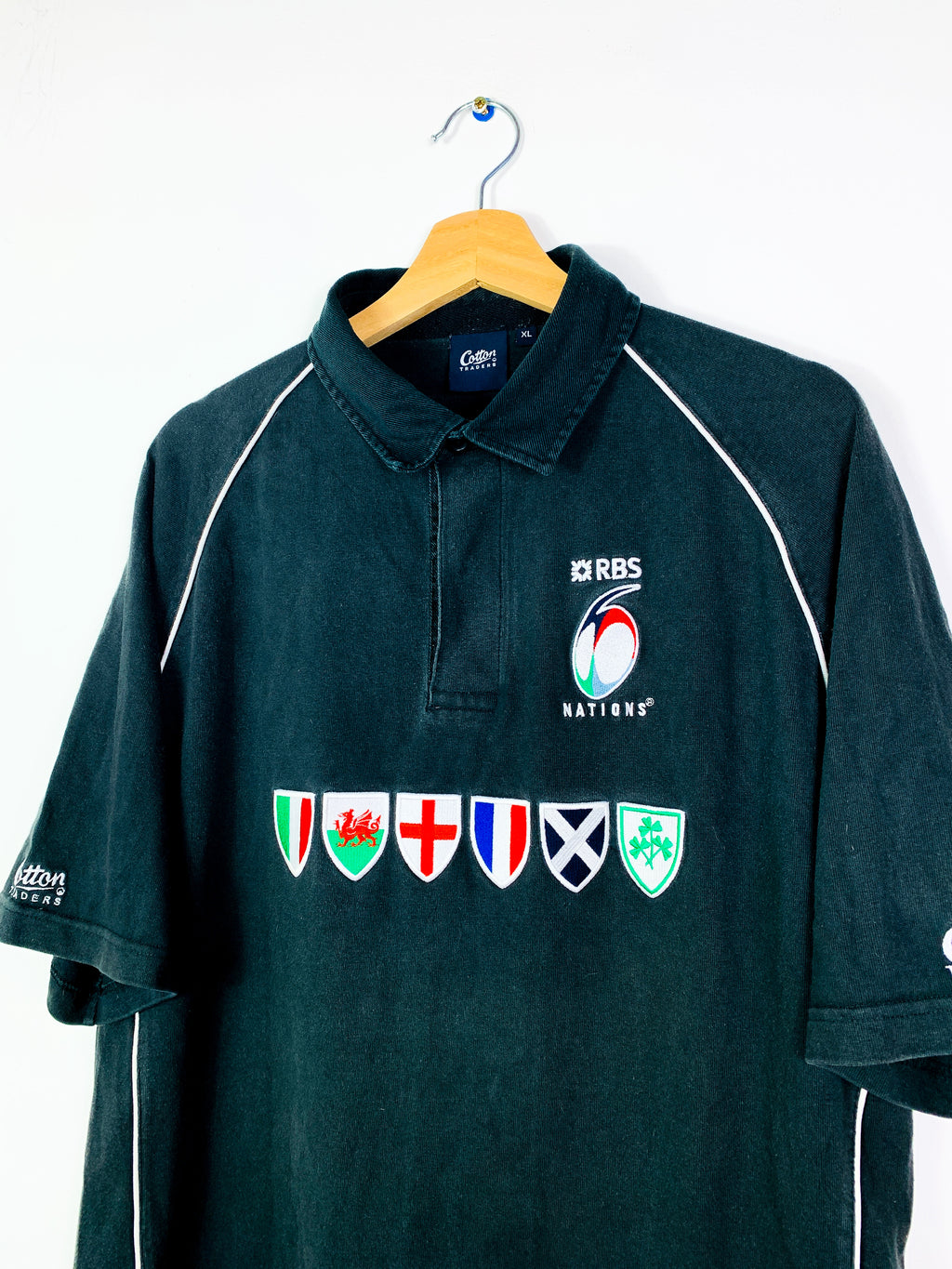 SIX NATIONS 1990s COTTON TRADERS RUGBY SHIRT [XL]