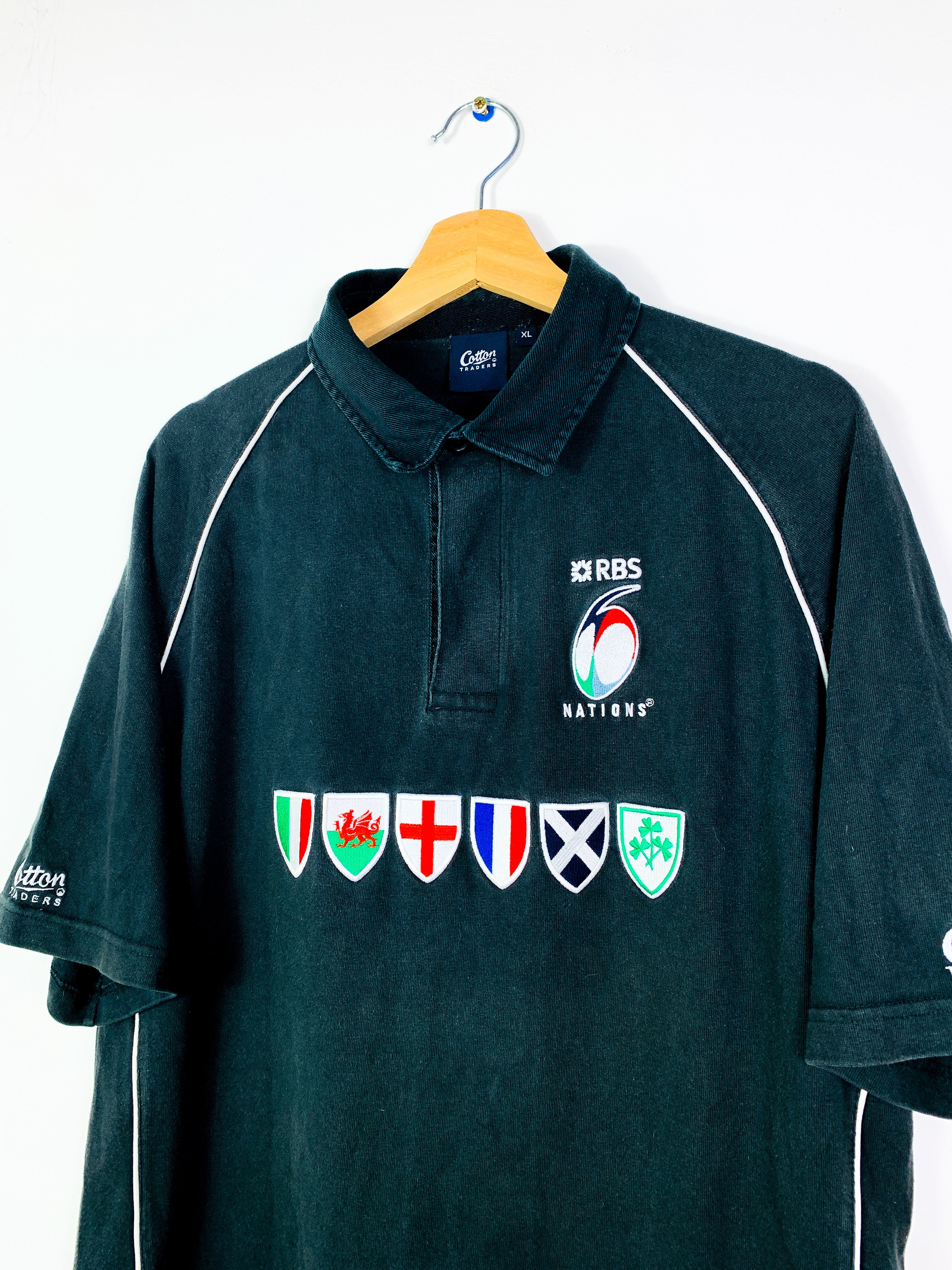 SIX NATIONS 1990s COTTON TRADERS RUGBY SHIRT [XL]