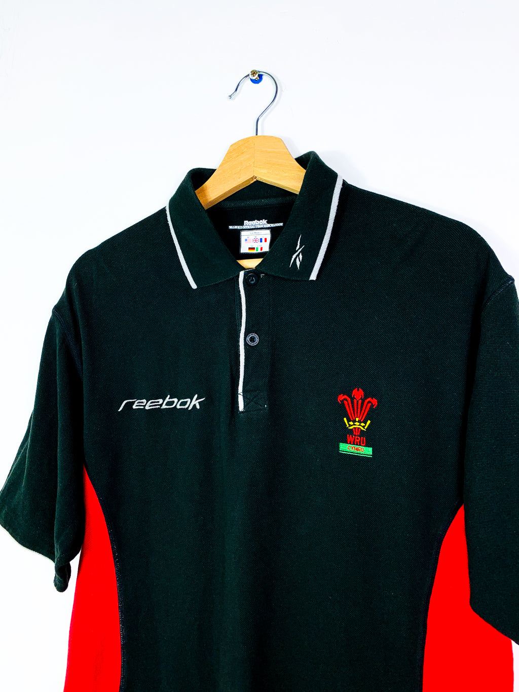 WALES 2000s TRAINING RUGBY POLO SHIRT [M]
