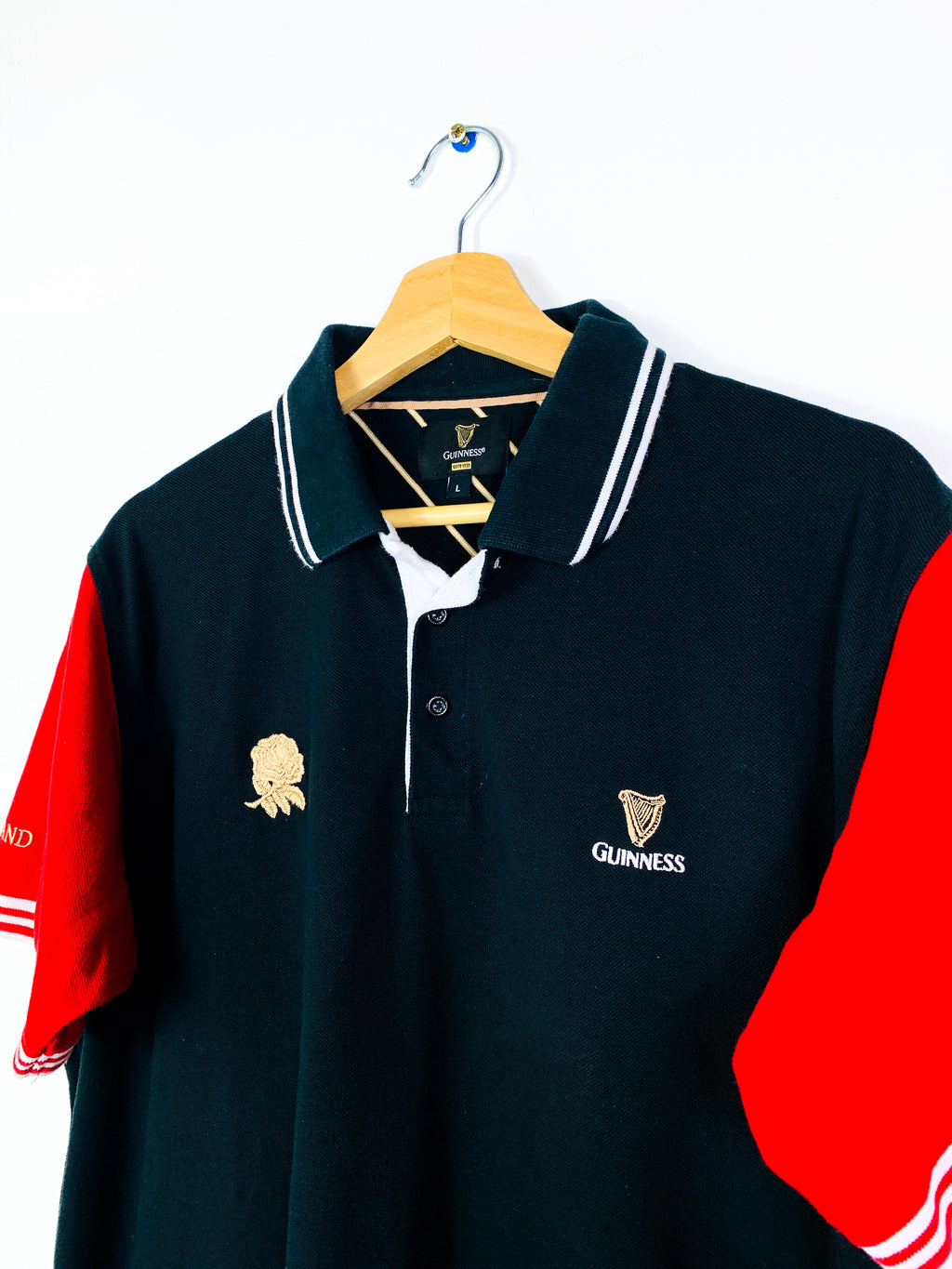 ENGLAND 2000s GUINNESS MERCH RUGBY SHIRT [L]